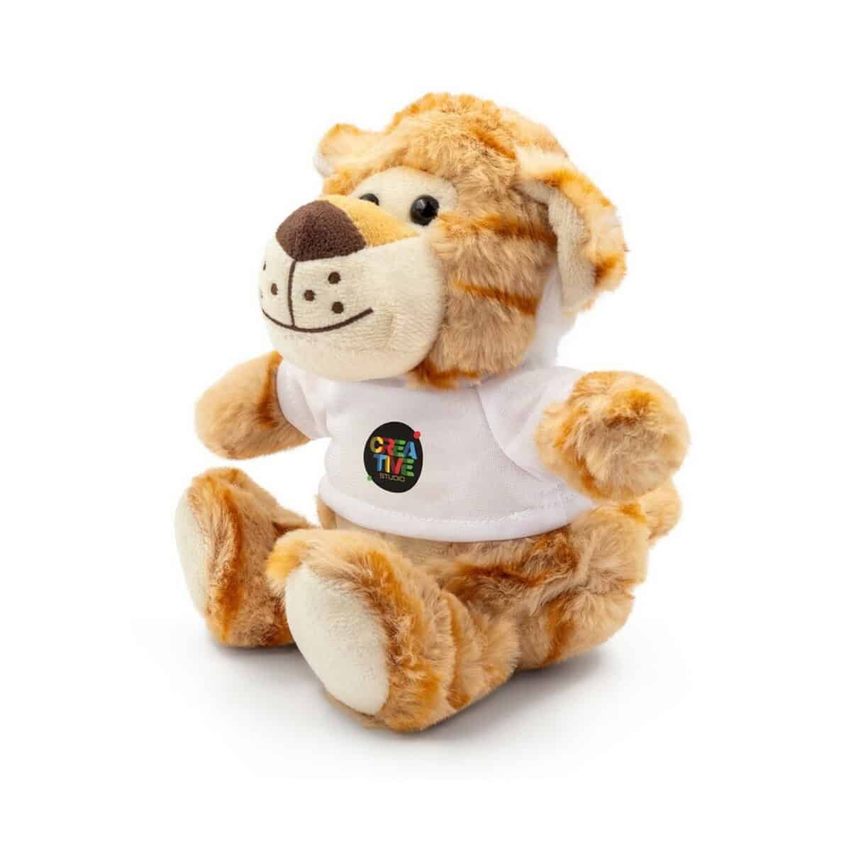 Miękki pluszowy miś w koszulce z logo Creative Studio, idealny gadżet na prezent.