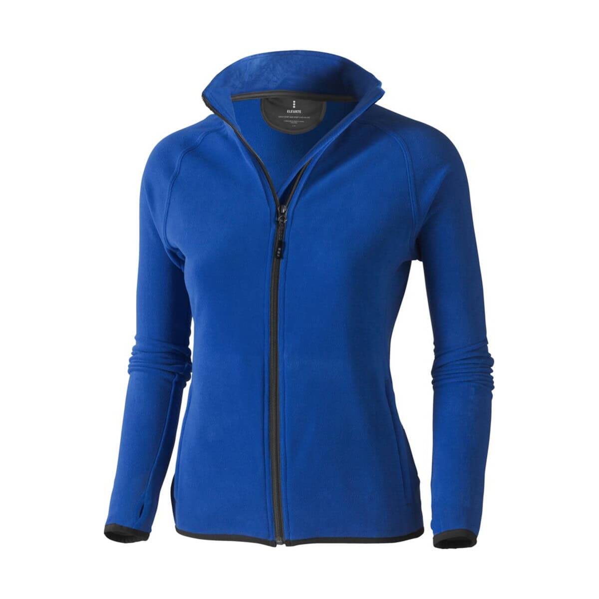 Niebieska bluza damska z zamkiem, softshell, idealna na outdoor i promocję.