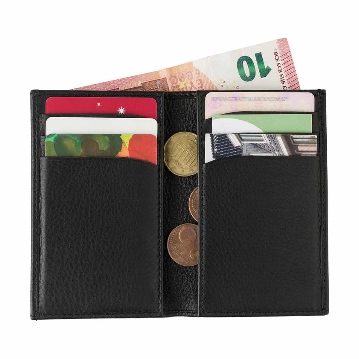 1. Portfel z miejscem na karty i gotówkę, czarny, idealny na prezent.