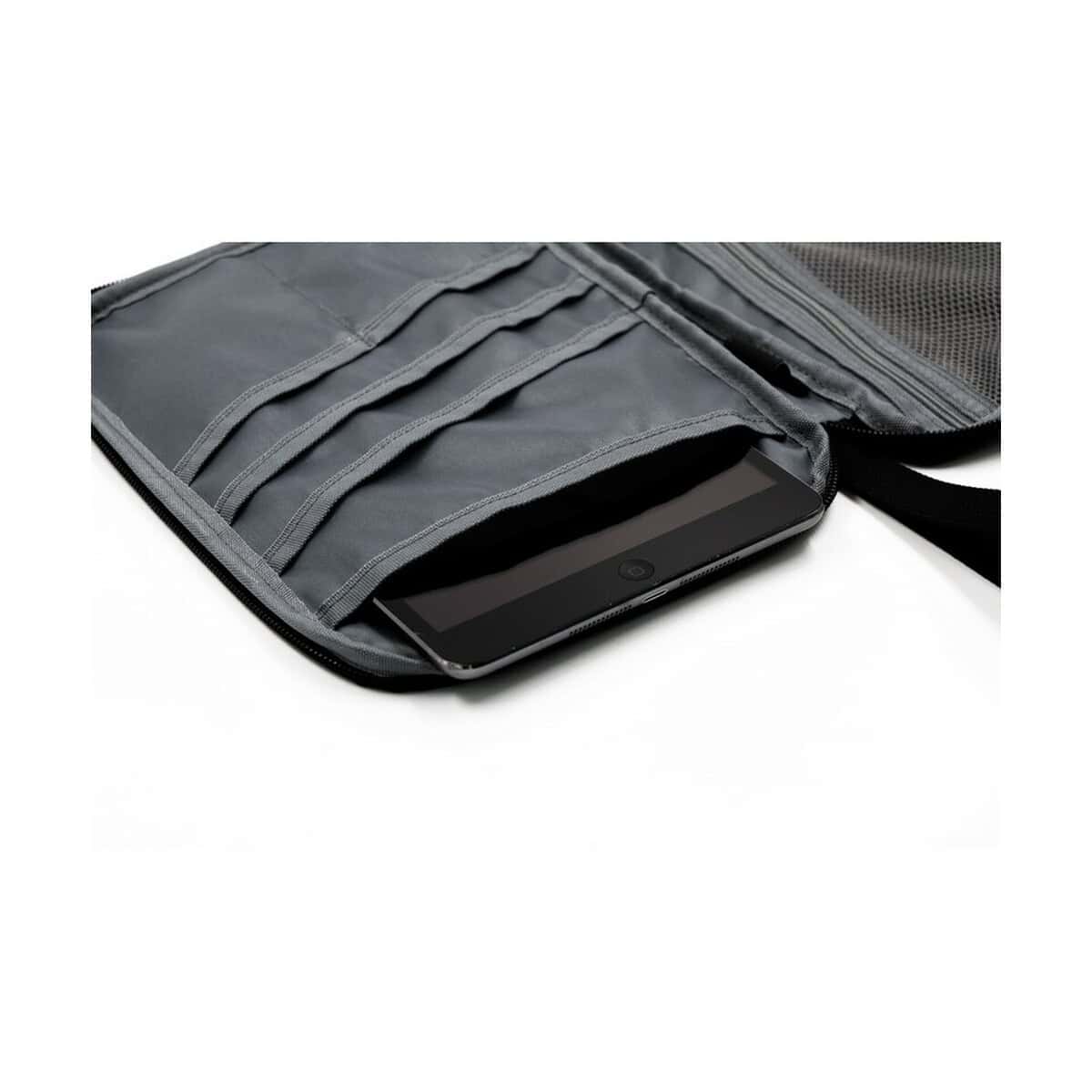Portfele z logo – portfel podróżny brandcharger rover VA535-03_INS02 Uniwersalny organizer na akcesoria elektroniczne i telefon w eleganckim etui szary kolor.