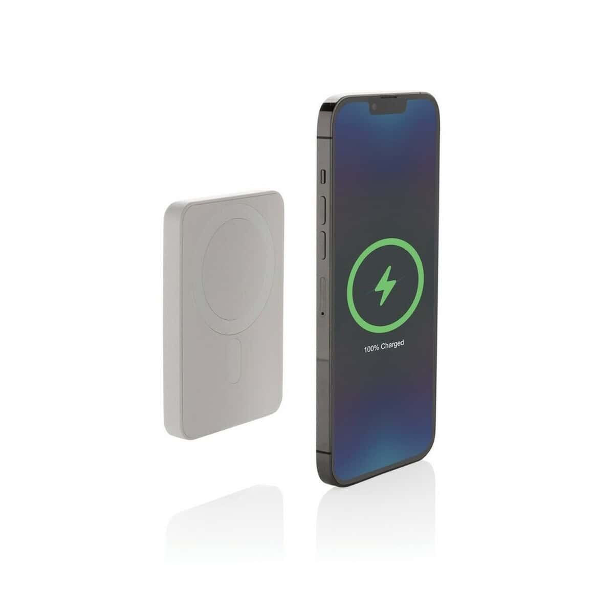 Powerbanki z logo – magnetyczny bezprzewodowy power bank 5000 mah magnetix P322.403__B_2 Przenośna ładowarka bezprzewodowa do telefonów, powerbank z funkcją szybkiego ładowania.