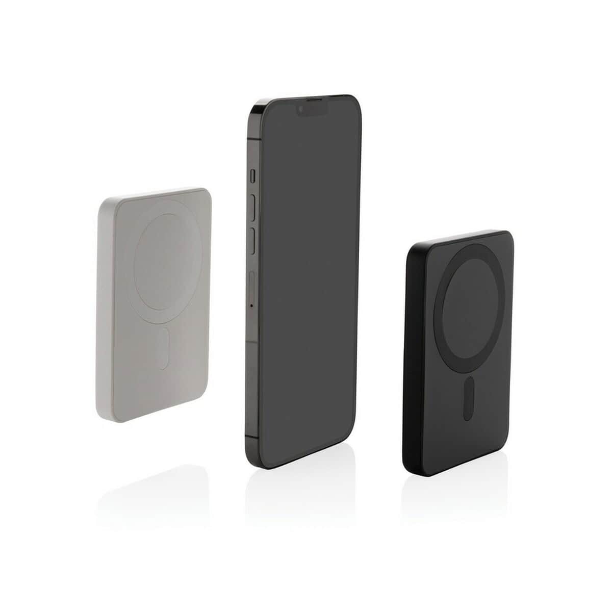 Powerbanki z logo – magnetyczny bezprzewodowy power bank 5000 mah magnetix P322.403__G_300 Ładowarka bezprzewodowa z telefonem, nowoczesne gadżety elektroniczne do codziennego użytku.