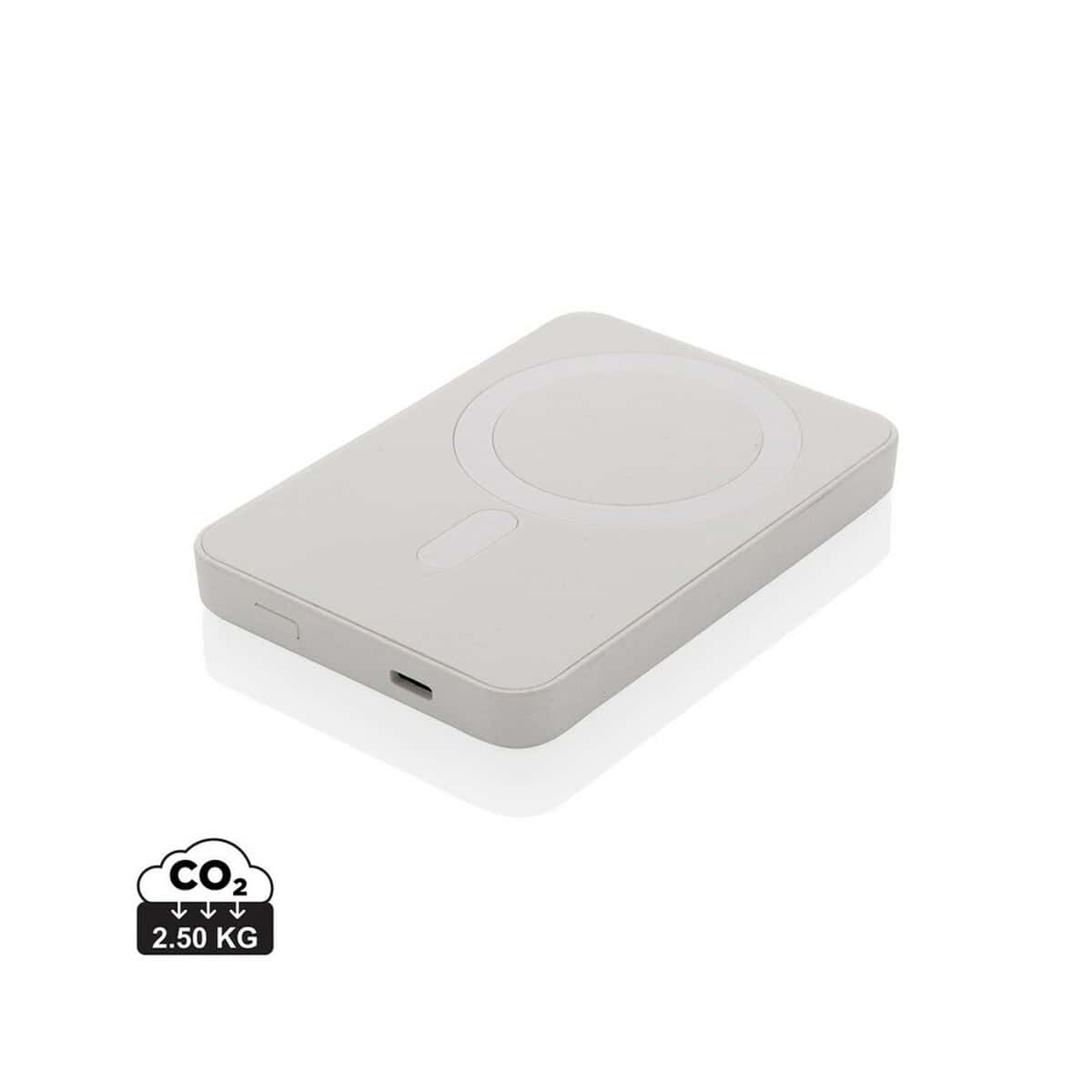Powerbanki z logo – magnetyczny bezprzewodowy power bank 5000 mah magnetix P322.403__S_0 1. Powerbank bezprzewodowy z logo, ładowarka USB, gadżet reklamowy eco-friendly.
