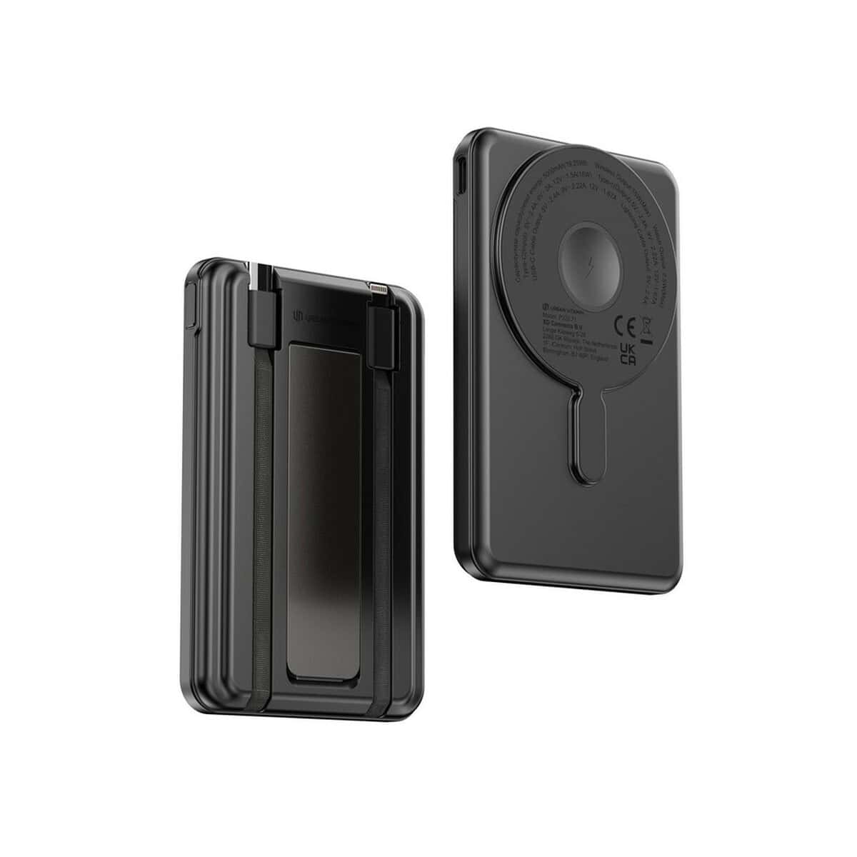 Powerbanki z logo – magnetyczny power bank 5000 mah urban vitamin redwood P322.7101__B_18 Akcesoria gadżetów, etui na telefon z funkcją magnetyczną, nowoczesne i stylowe.