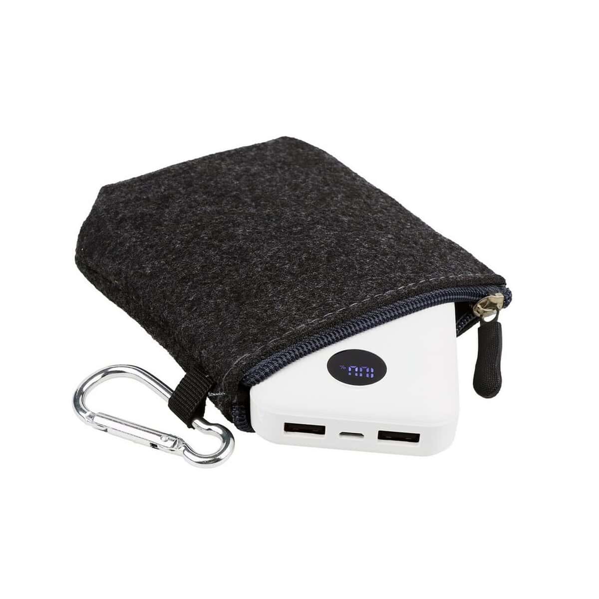 Powerbanki z logo – power bank 10000 mah air gifts | daniel V0133-02_COV01 Power bank w eleganckim etui z zamkiem i karabińczykiem, idealny gadżet na podróże.