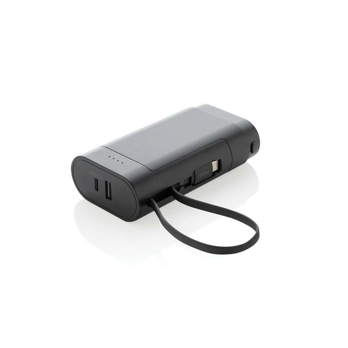 Powerbanki z logo – power bank 10000 mah, wymienialne baterie P322.5401__B_6 Przenośna ładowarka power bank z portami USB i akcesoriami do gadżetów elektronicznych.