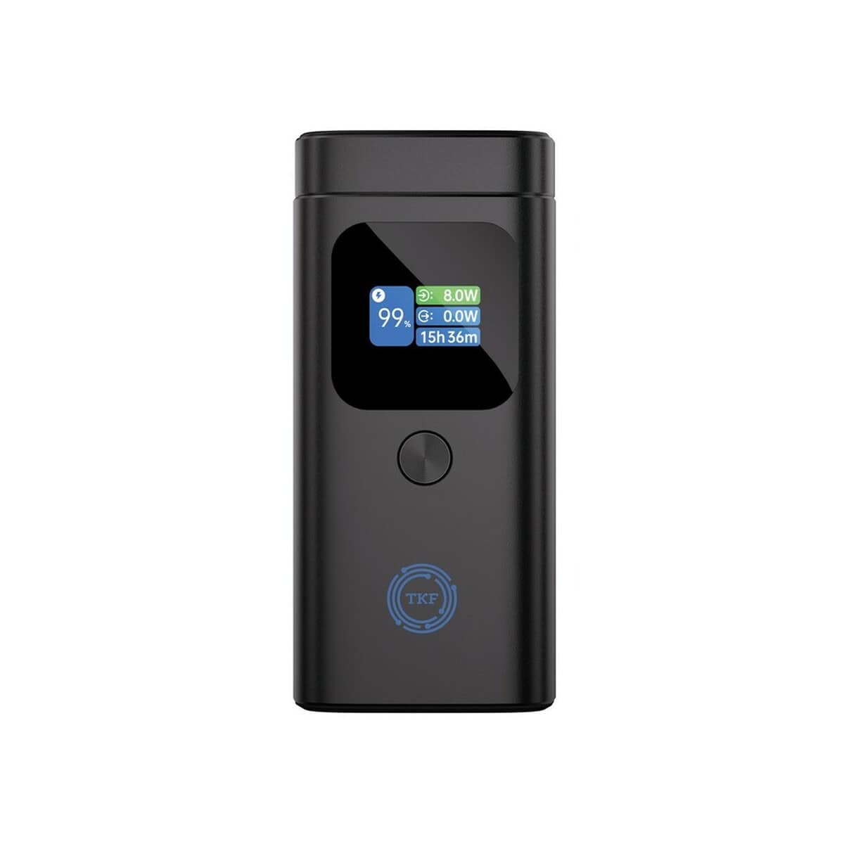 Powerbanki z logo – power bank 15000 mah urban vitamin sunnyvale P322.7702__D_100 Czytnik kart z wyświetlaczem OLED i funkcją Bluetooth, czarny, nowoczesny gadżet biurowy.