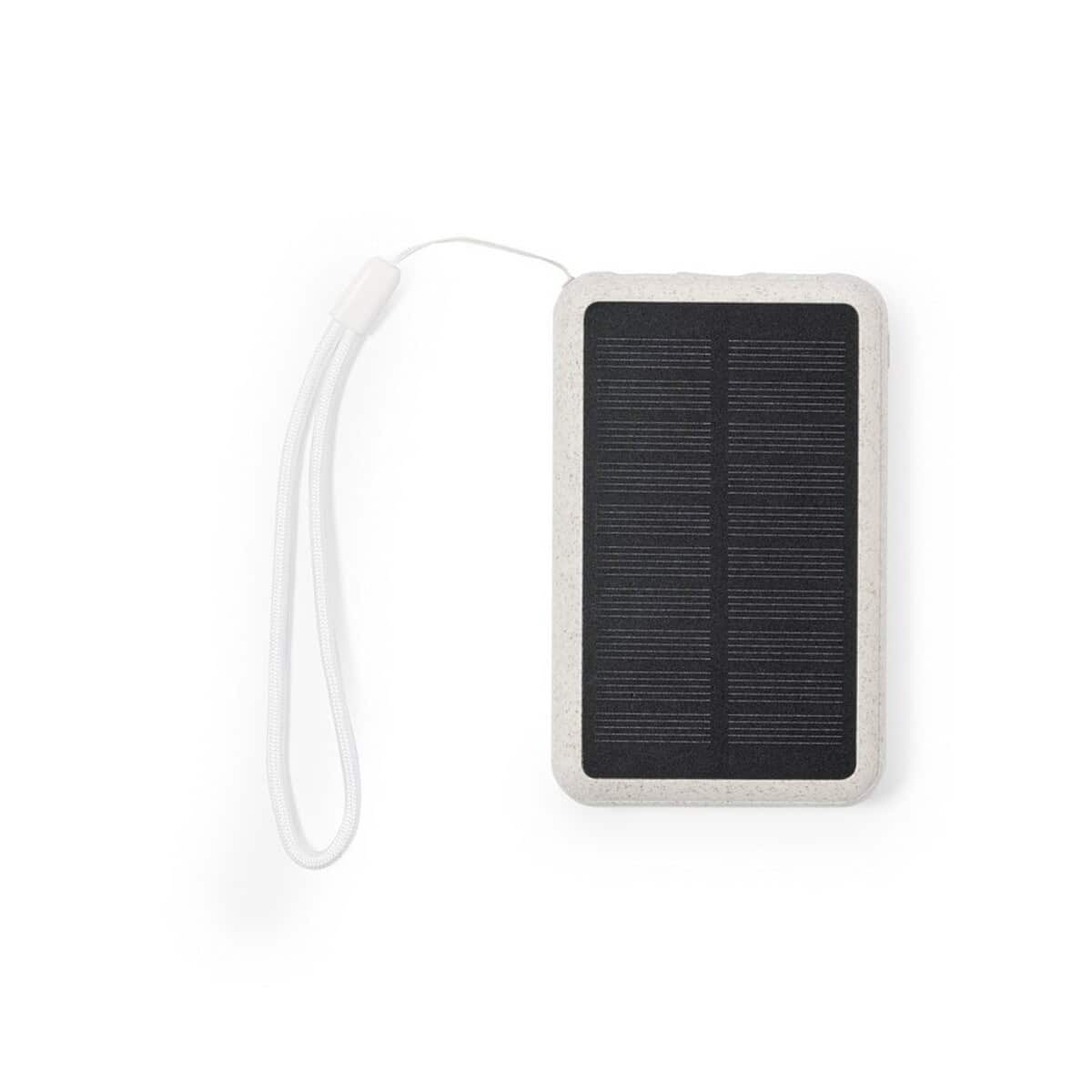 Powerbanki z logo – power bank 5000 mah ze słomy pszenicznej, ładowarka słoneczna V1353-00_AAB01 ładowarka słoneczna, ekologiczne gadżety, energiya odnawialna, ekologiczne akcesoria, gadżety promocyjne.