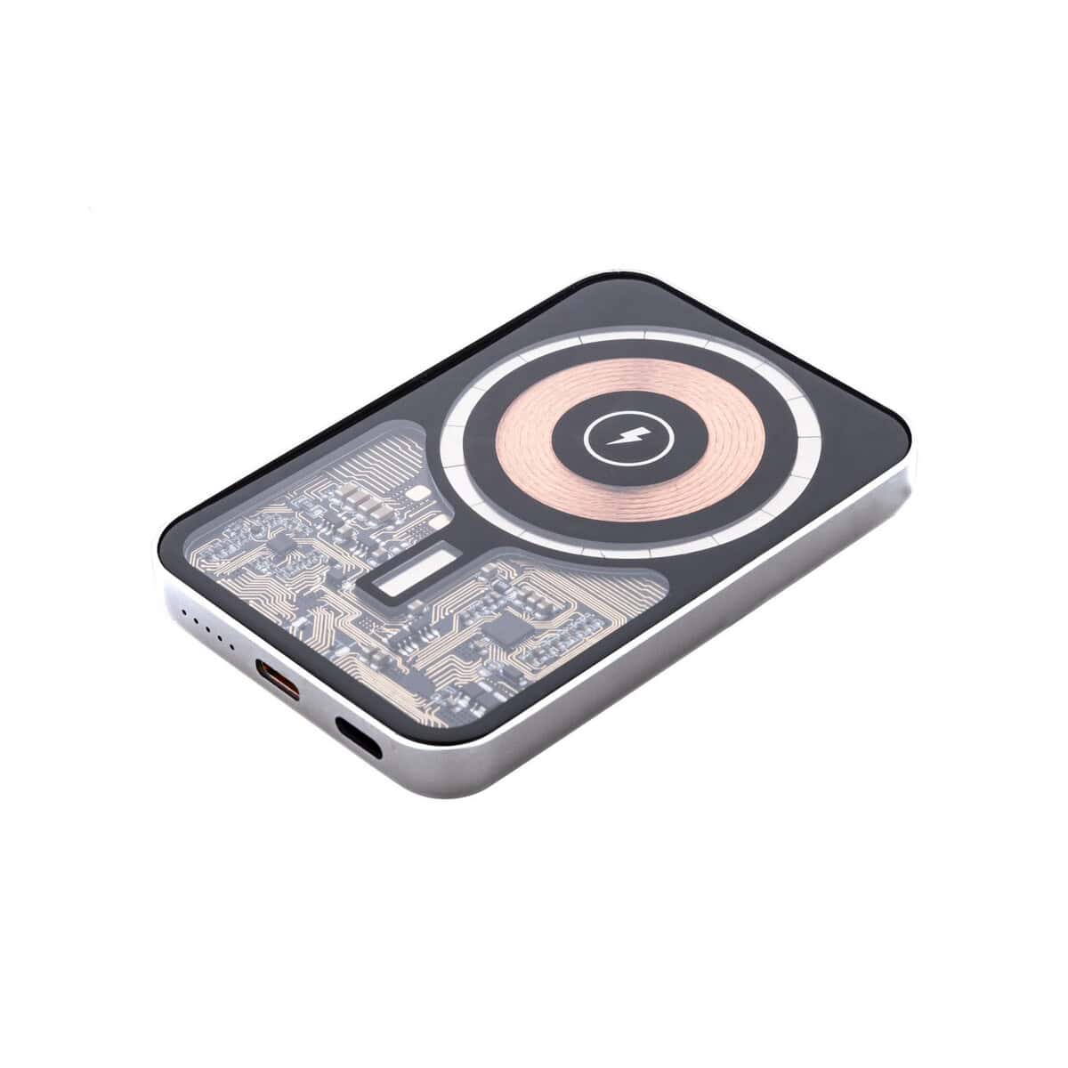 Powerbanki z logo – ralusee power bank AP864073-21 Powerbank z technologią bezprzewodowego ładowania, design LED.