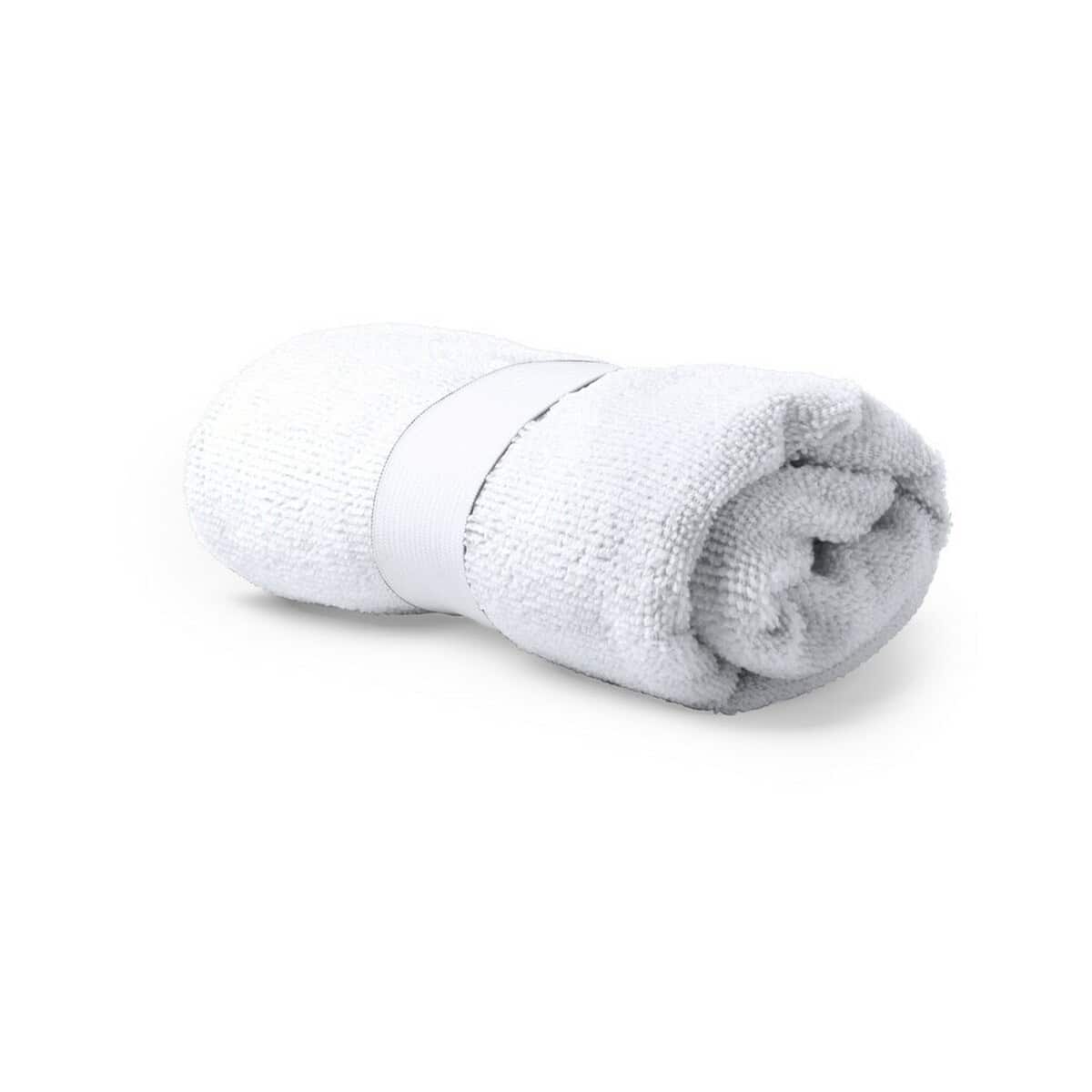 1. Ręcznik bawełniany biały z personalizacją, idealny na prezent i do codziennego użytku.