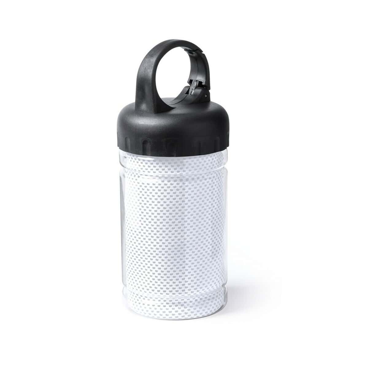 1. Przezroczysta butelka z filtracją i zamknięciem na karku, idealna do napojów na spacerze.