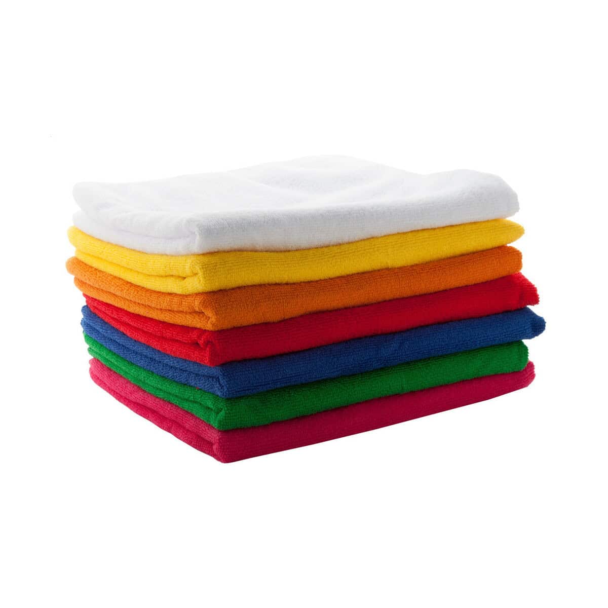 Ręczniki z logo – venice ręcznik AP741547-01__C Krótkie, czytelne i klikalne tagi ALT, opisujące nakładane na siebie kolorowe ściereczki ręcznikowe z kieszeniami lub nadrukami.