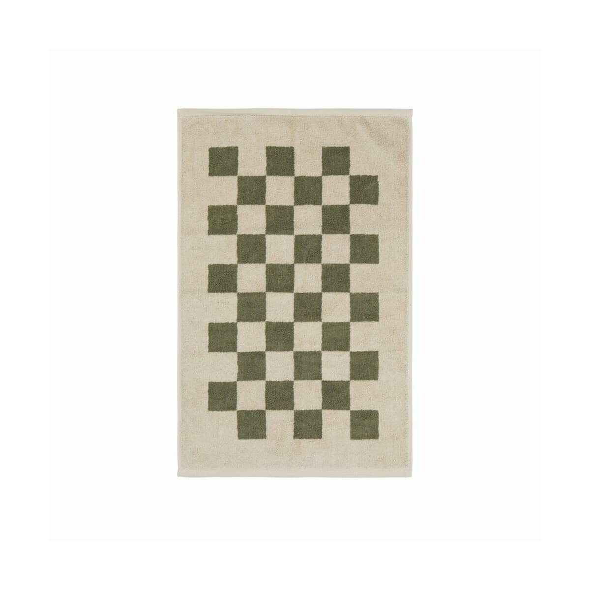 Ręczniki z logo – zestaw ręczników vinga elba, 4 el. VG597-06_V4500307__B_2 Czarno-beżowy dywan z szachownicowym wzorem, elegancki dodatek do wnętrza.