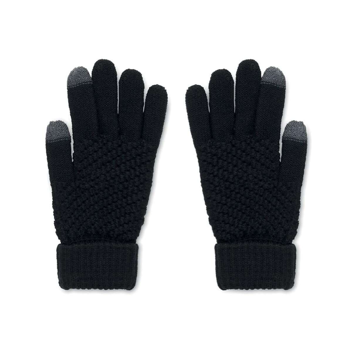 Rękawiczki z logo – rękawiczki dotykowe rpet takai mo6667-03-side Gadżety, rękawice robocze, czarne z szarymi końcówkami palców, na dłonie, do pracy i ogrodu.