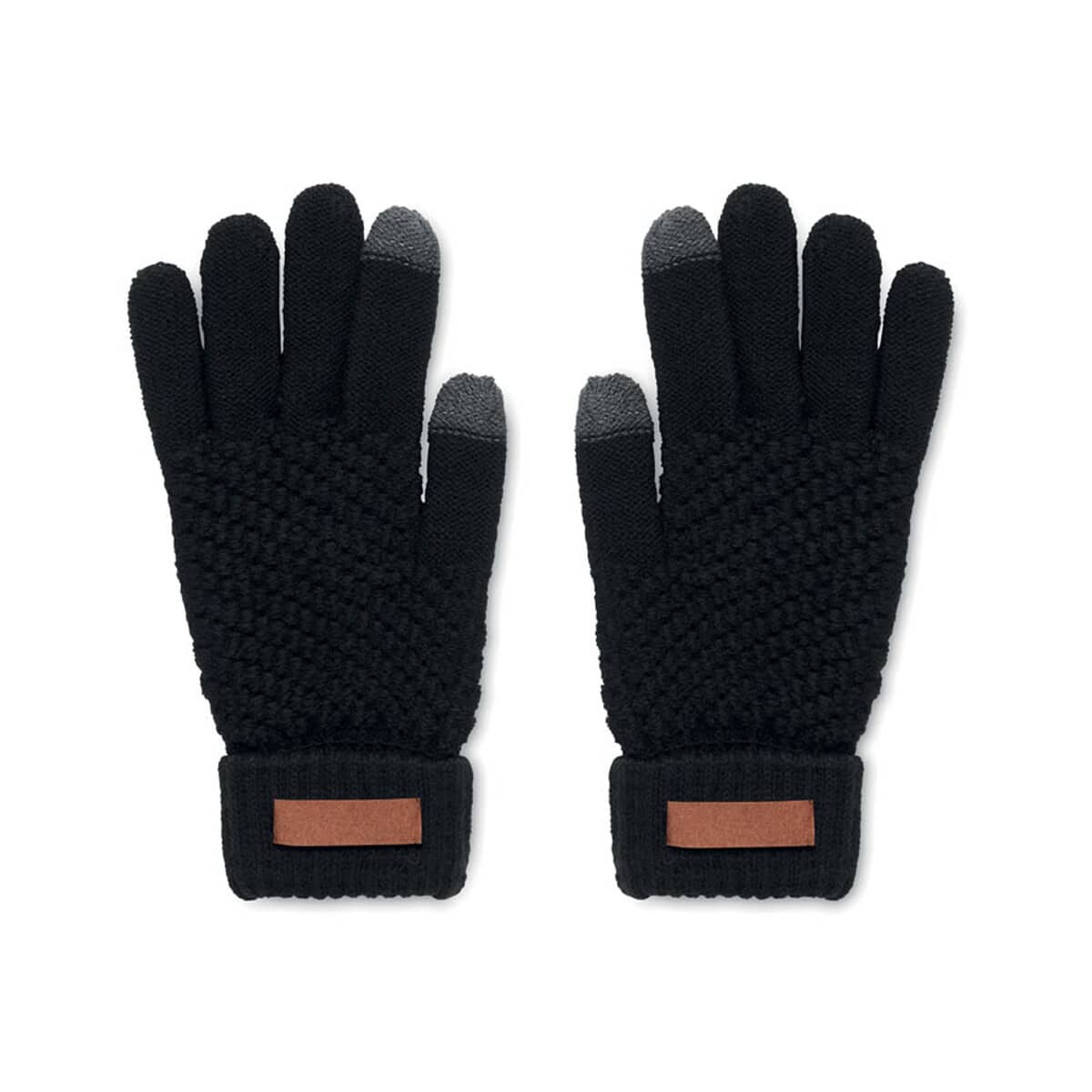 Rękawiczki z logo – rękawiczki dotykowe rpet takai mo6667-03 Vitalne rękawice zimowe na jesień i zimę, czarne, z dotykowym palcem.