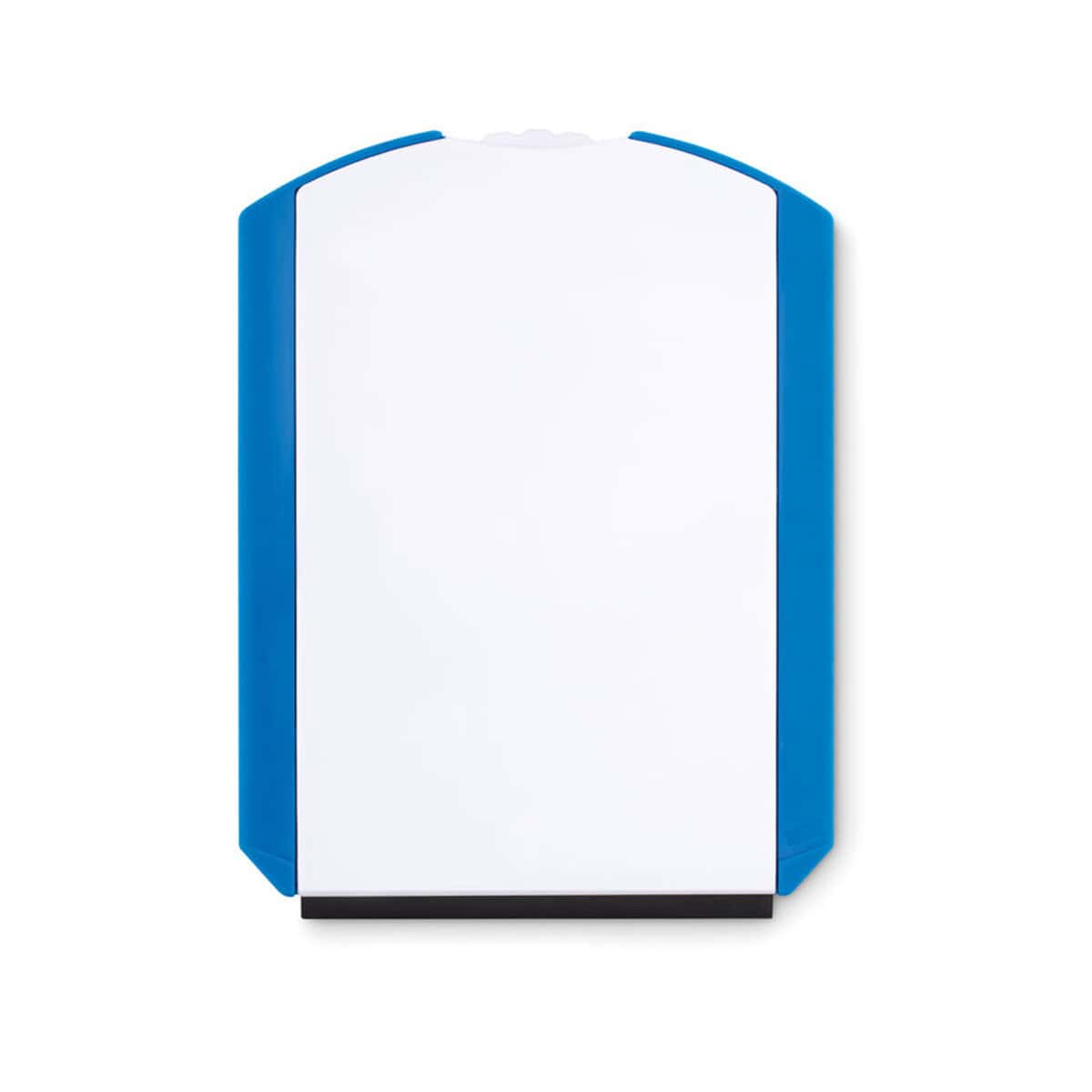 Skrobaczki z logo – skrobaczka z parkometrem park & scrap mo8945-04a Tablica reklamowa z ramą w kolorze niebieskim i białym, idealna na gadżety promocyjne i akcesoria reklamowe.