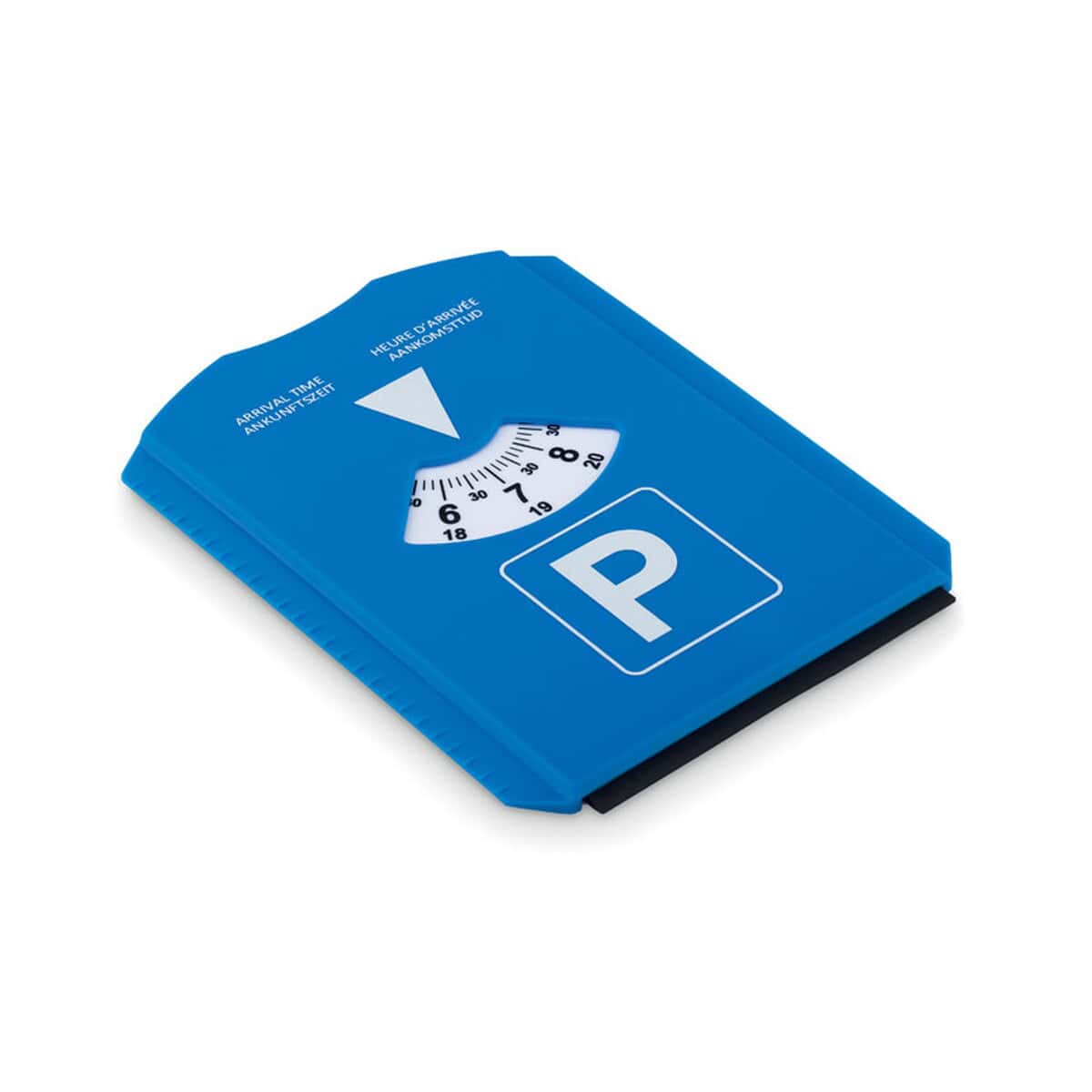 Skrobaczki z logo – skrobaczka z parkometrem park & scrap mo8945-04b Metkownica do bagażu z zegarem, praktyczny gadżet podróżny na klucze i walizki.