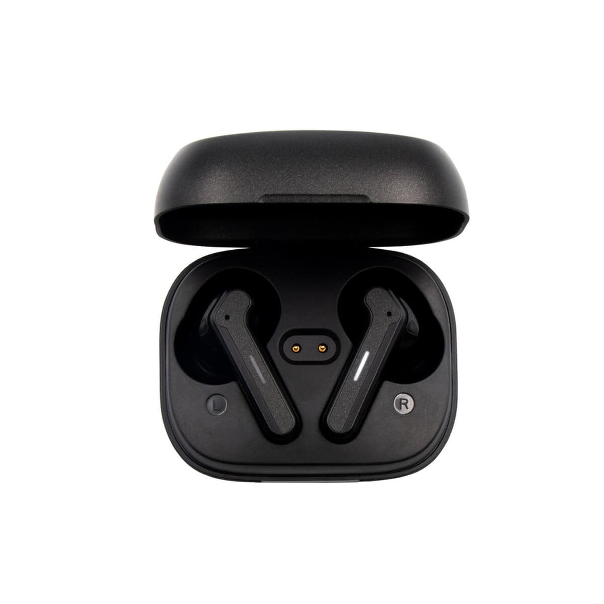 Słuchawki z logo – bezprzewodowe słuchawki douszne exclusive collection | emersyn VA111-03_CIN01 1. Bezprzewodowe słuchawki w etui, czarne, wysokiej jakości.