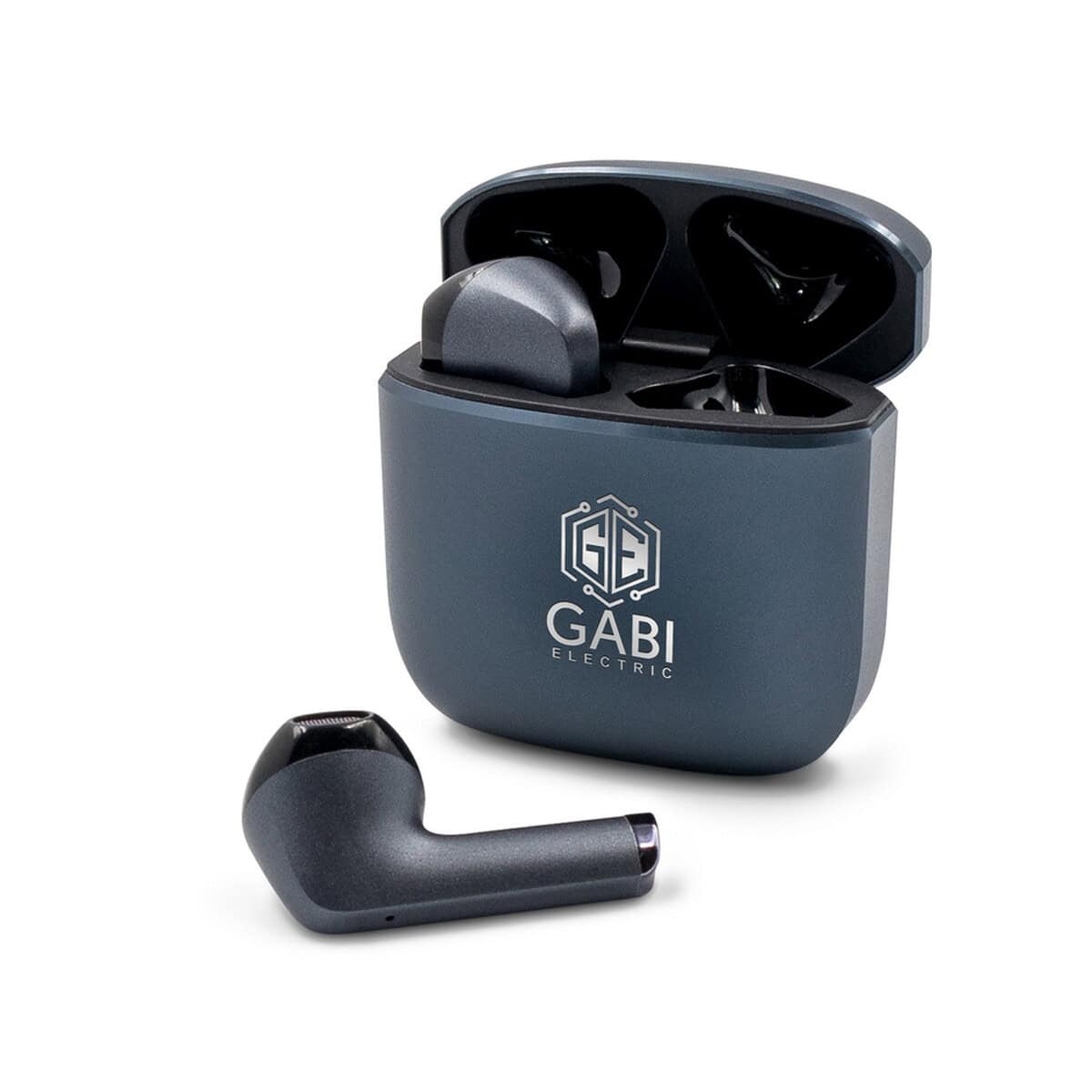 Słuchawki bezprzewodowe GABI Electric w etui, nowoczesny gadżet technologiczny.