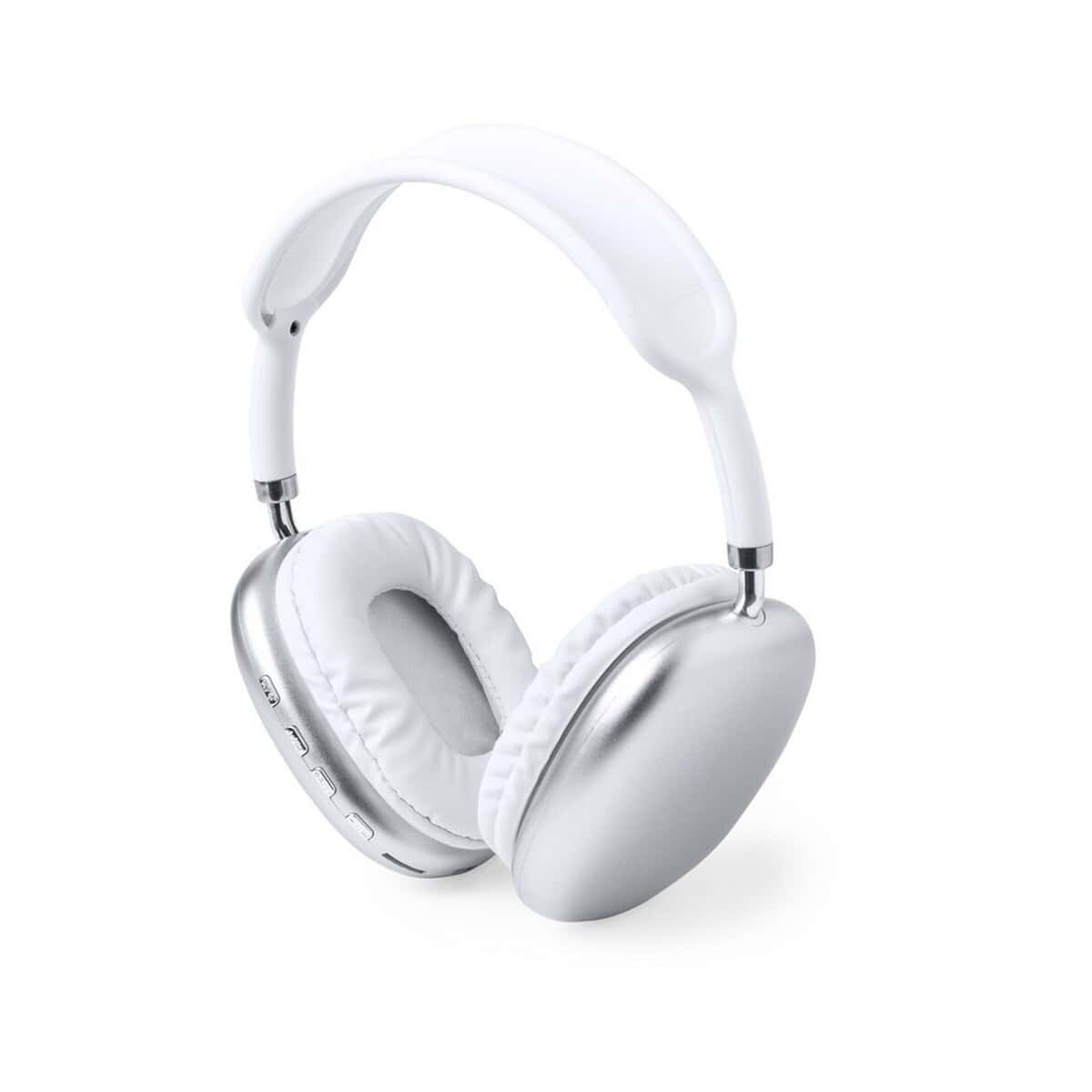 Słuchawki bezprzewodowe nauszne białe, idealne do gier i muzyki, nowoczesny gadżet tech.
