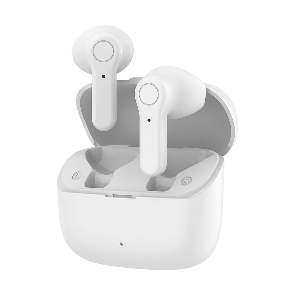 Bluetooth earbuds w etui, bezprzewodowe słuchawki, nowoczesny gadżet elektroniczny, idealny do codziennego użytku.