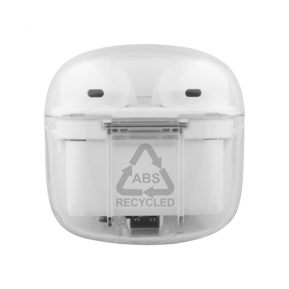 Słuchawki z logo – trance przezroczyste słuchawki bezprzewodowe rabs AP864031-01__D 1. Bezprzewodowe etui na słuchawki AirPods z recyklingu ABS.