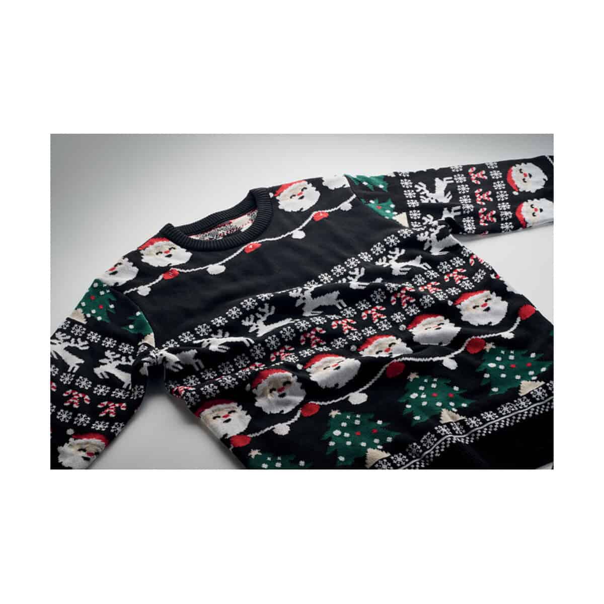 Swetry z logo – świąteczny sweter led l/xl shamis large cx1554-03-detail Gadzety na święta koszulka świąteczna z Mikołajem i choinkami na prezent zimowy strój świąteczny dla dzieci i dorosłych.