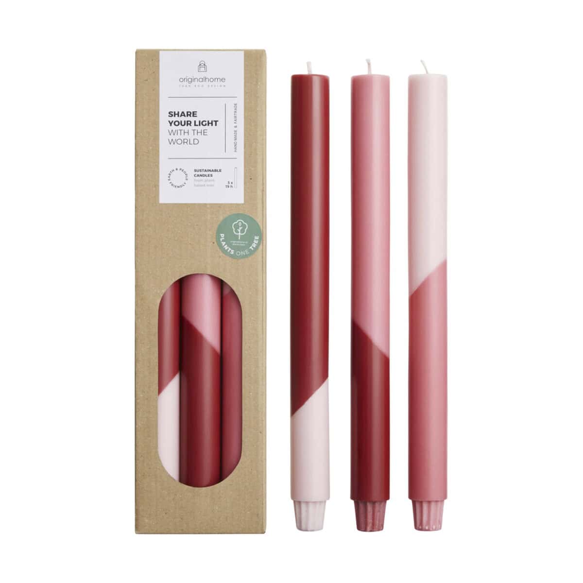 Nietuzinkowe świece dekoracyjne w czerwono-różowej kolorystyce, idealne na prezent i do wnętrz.