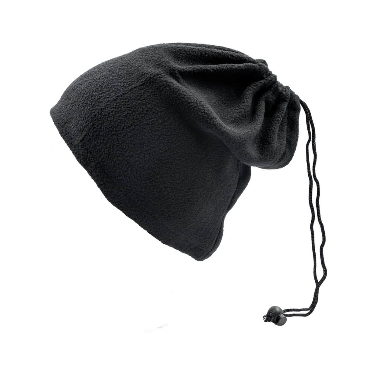 Szaliki z logo – osłona na twarz i szyję, czapka i komin 2 w 1 | riti V7063.0-03_AAA02 Czapka termiczna z regulacją, readr do zimowych aktywności, czarna, fleece, okrycie głowy.