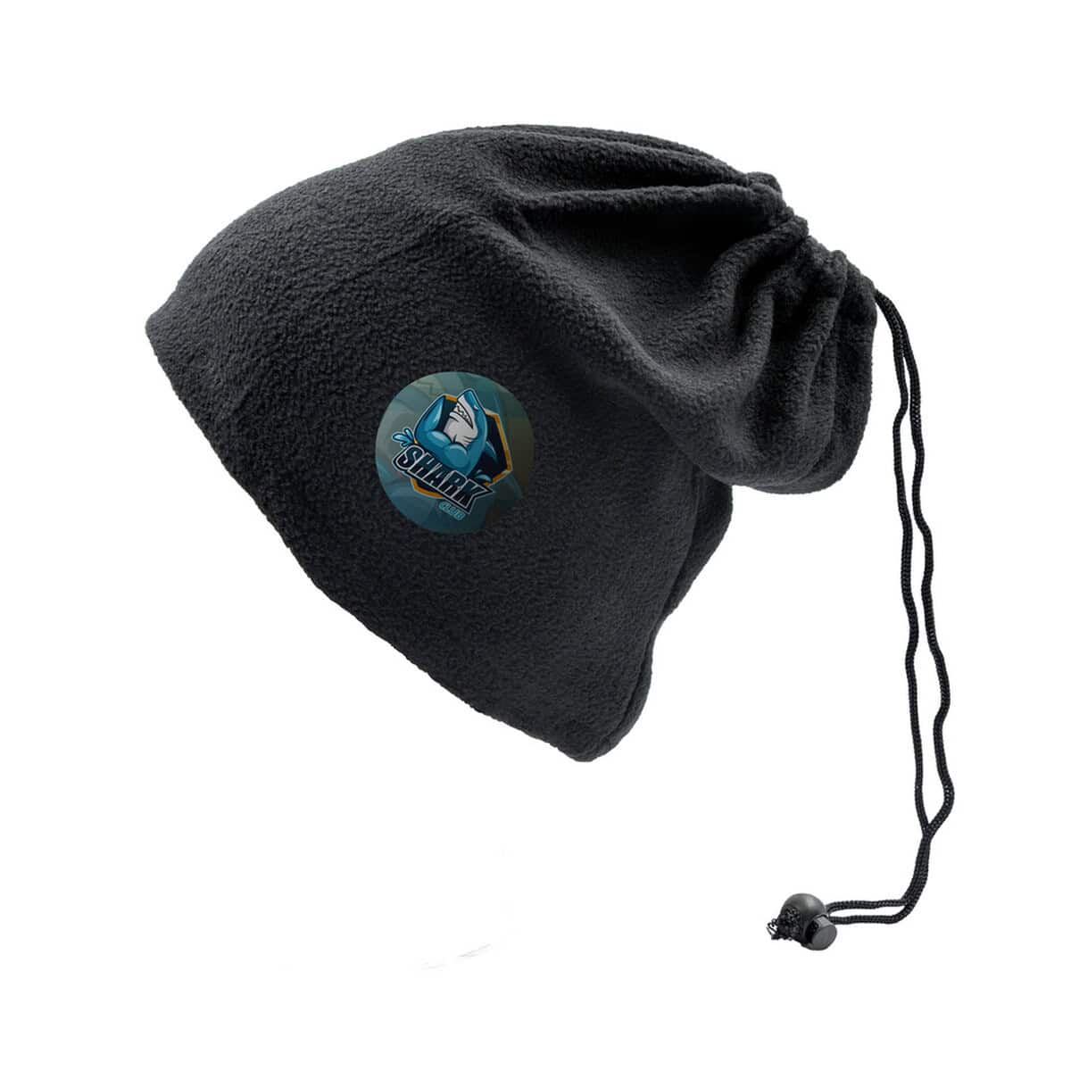 Szaliki z logo – osłona na twarz i szyję, czapka i komin 2 w 1 | riti V7063.0-03_ILG01 Czapka zimowa polarowa z logo SHARK na zamówienie.