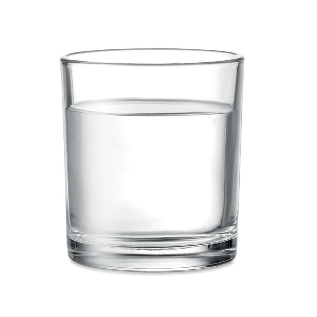 Szklanki z logo – krótka szklanka 300ml pongo mo6460-22-side Żłobiona szklanka z wodą, elegancki gadżet na prezent lub do użytku codziennego.