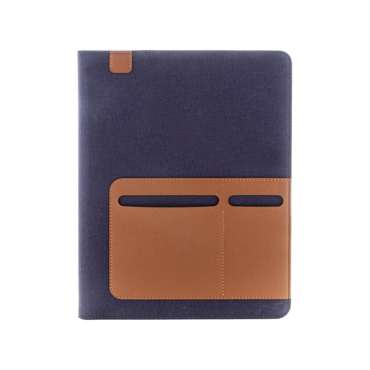 Teczki z logo – capudo a4 teczka na dokumenty z płótna pochodzącego z recyklingu AP800179-06__C Podkładka na kubek z miękkiego filcu ze skórzanymi elementami na gadżety firmowe.