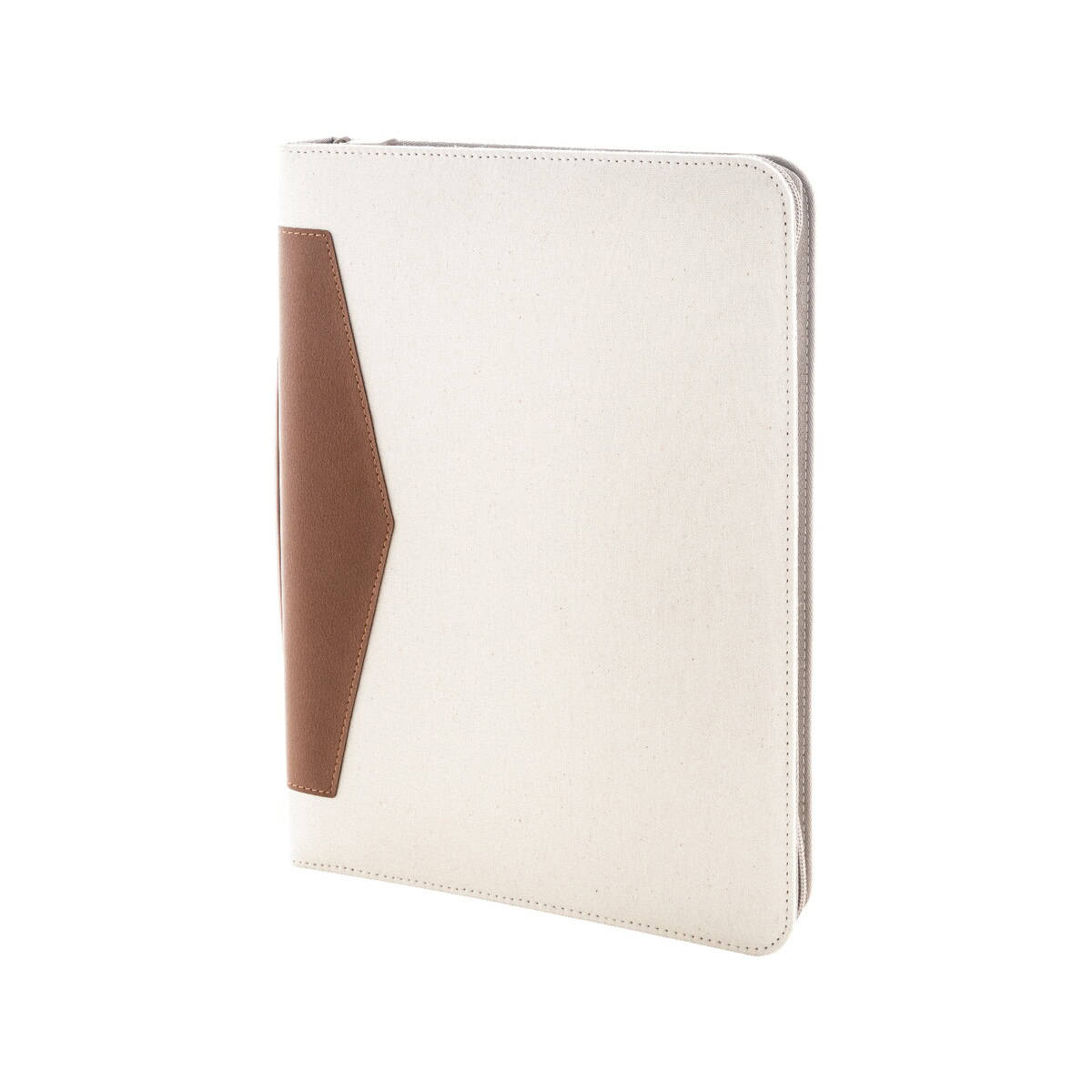 Teczki z logo – carbasa zip teczka na dokumenty z płótna pochodzącego z recyklingu AP808296-00__A Stylowy notes z logo, idealny gadżet firmowy i upominek biznesowy.