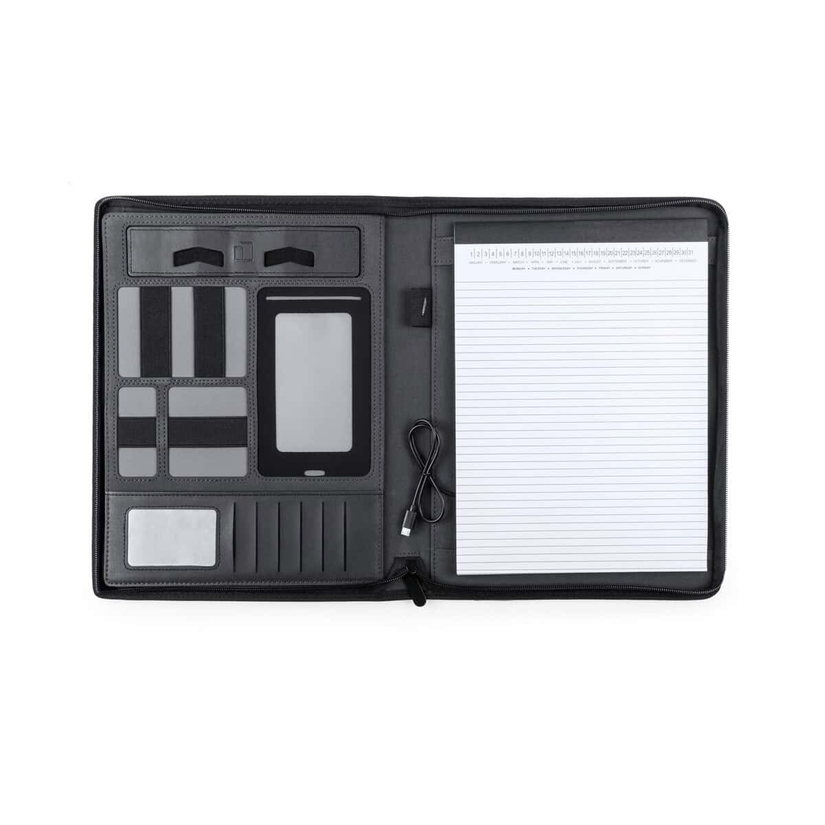 Teczki z logo – rogers teczka na dokumenty AP781129-10__A Priortónowa torba na dokumenty i akcesoria biurowe z organizatorem na smartfon i notatnik.