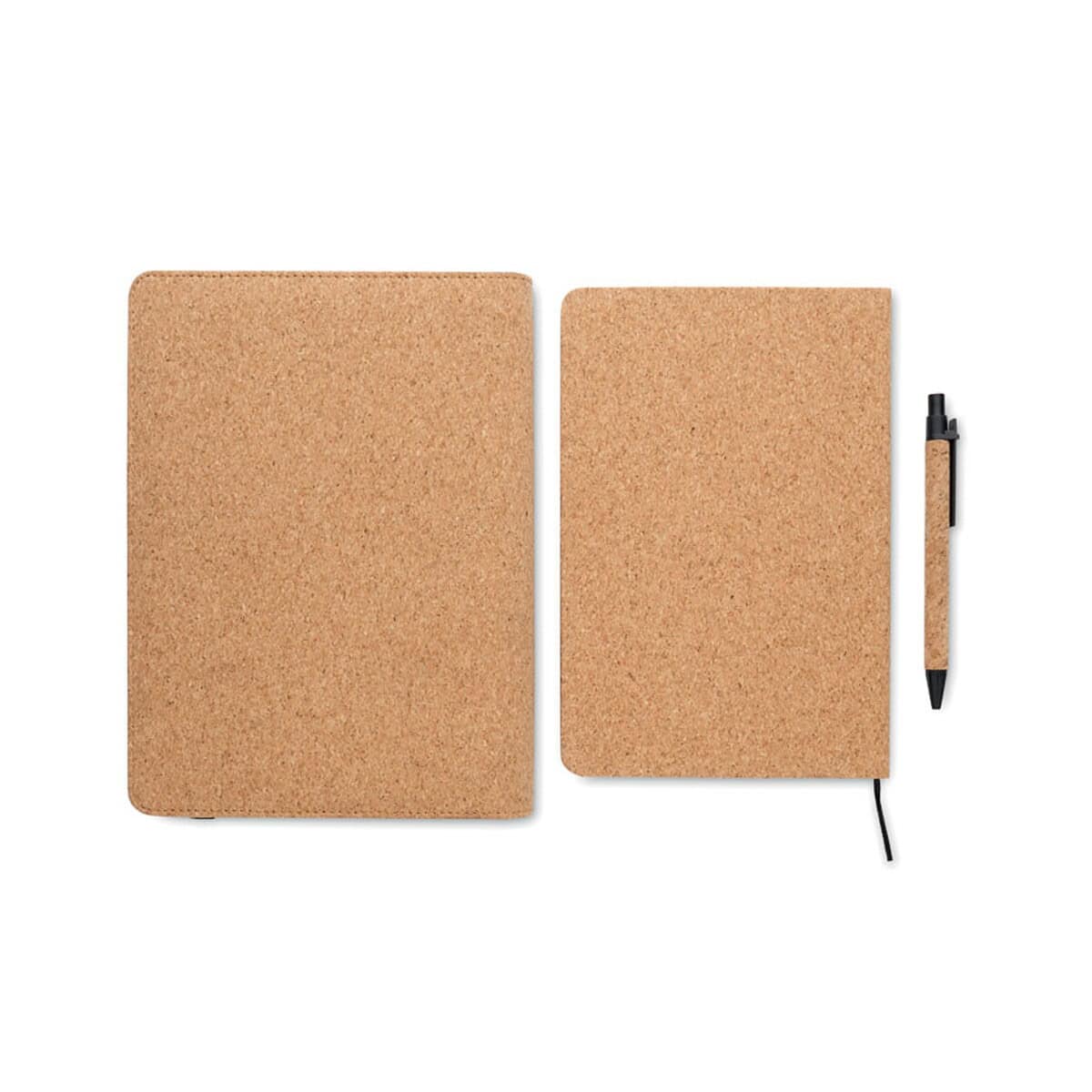 Teczki z logo – teczka a5 z korkiem origin mo2097-13-back Notesek i długopis z ekoskorkiem, ekologiczne gadżety biurowe, personalizowane artykuły reklamowe, gadżety dla firm, prezenty biurowe eco.