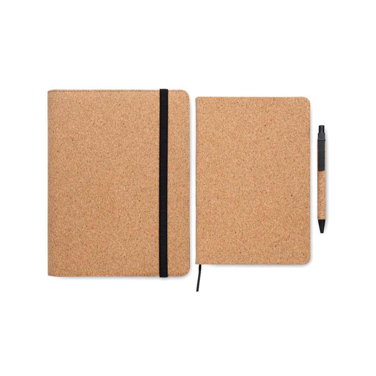 Teczki z logo – teczka a5 z korkiem origin mo2097-13-top Notatnik z korka i długopis, idealny gadżet reklamowy, personalizowane gizmany biurowe i upominki promocyjne.