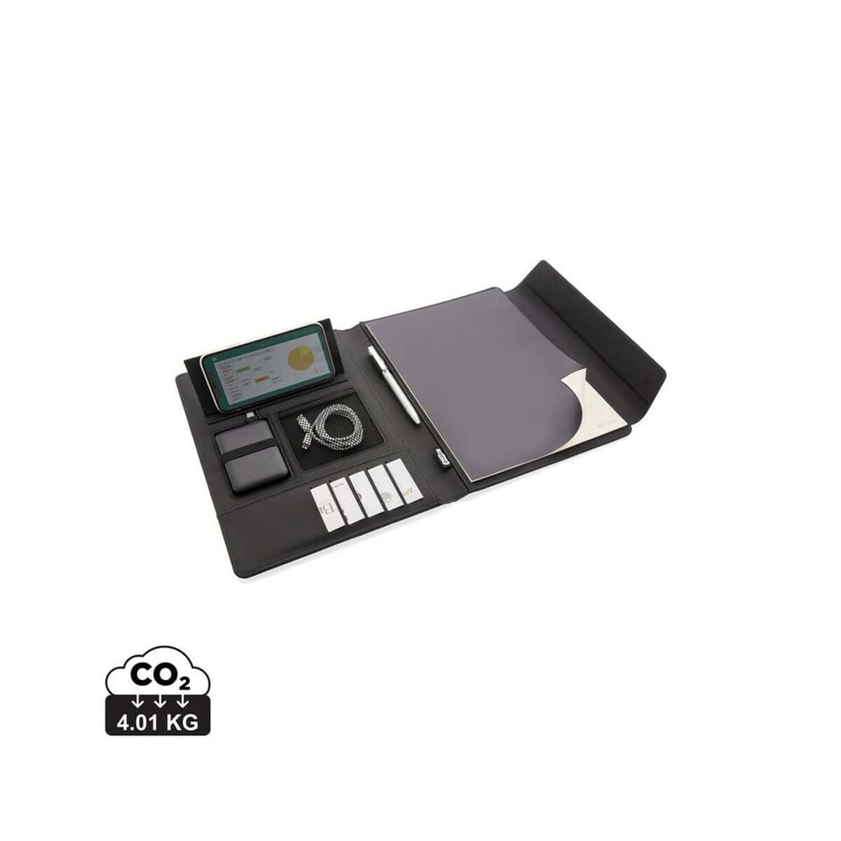 Metki na gadżety z notesem i długopisem, gadżety reklamowe z logo, organizer biurowy na prezent firmowy.