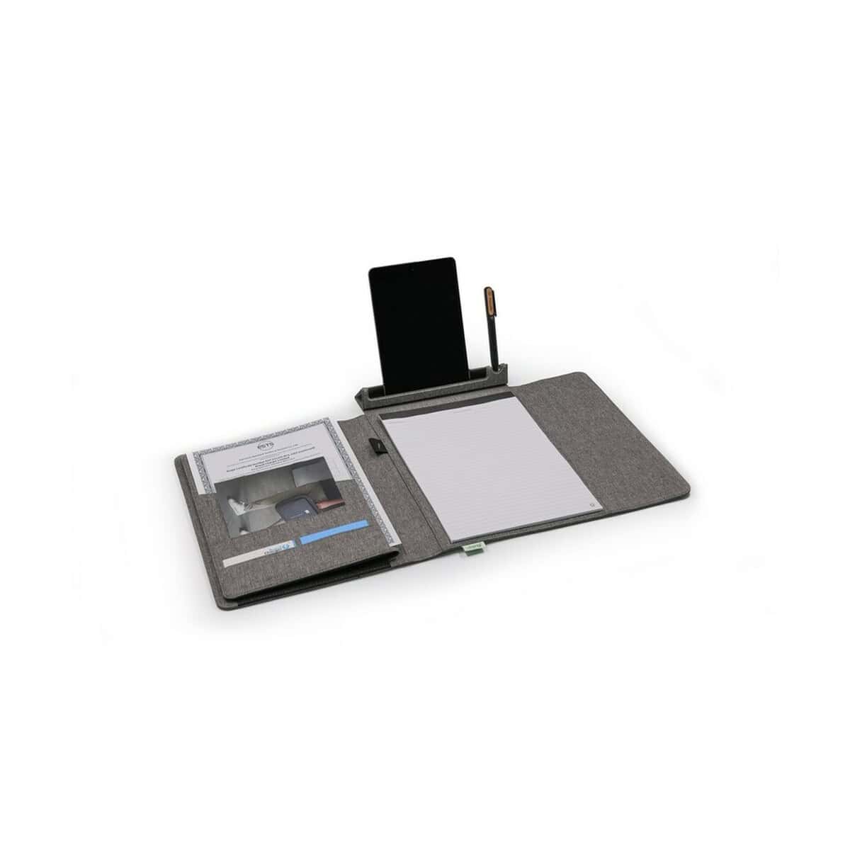 Teczki z logo – teczka konferencyjna brandcharger noty folio VA546-19_AAA02 Notesik do notatek z opcją na smartfon i pióro, elegancki organizer biurowy na gadżety i akcesoria.