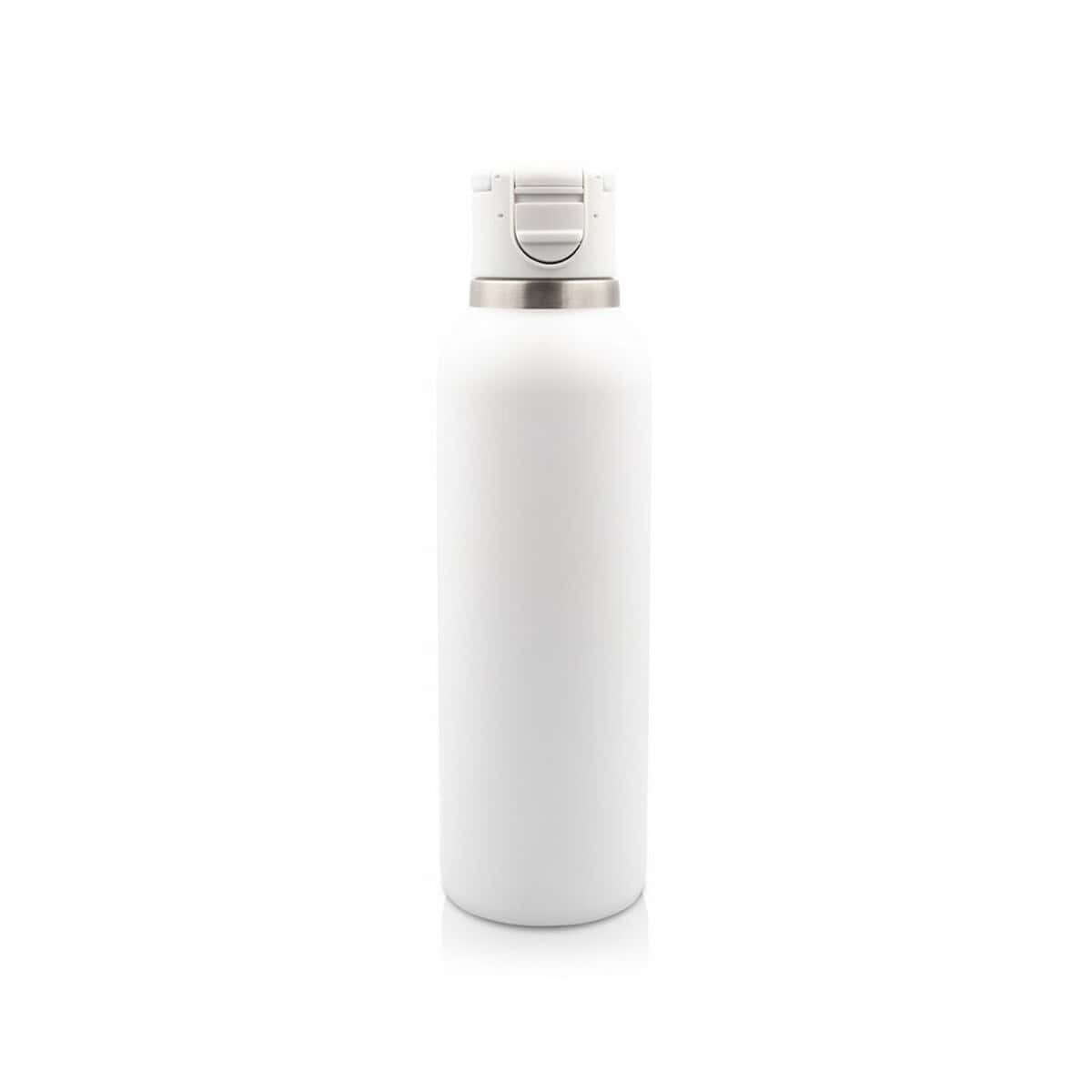 Termosy z logo – butelka termiczna 700 ml air gifts | marcelo VA120-02_AAB01 Biała butelka termiczna z ergonomicznym zamknięciem - gadżet promocyjny.