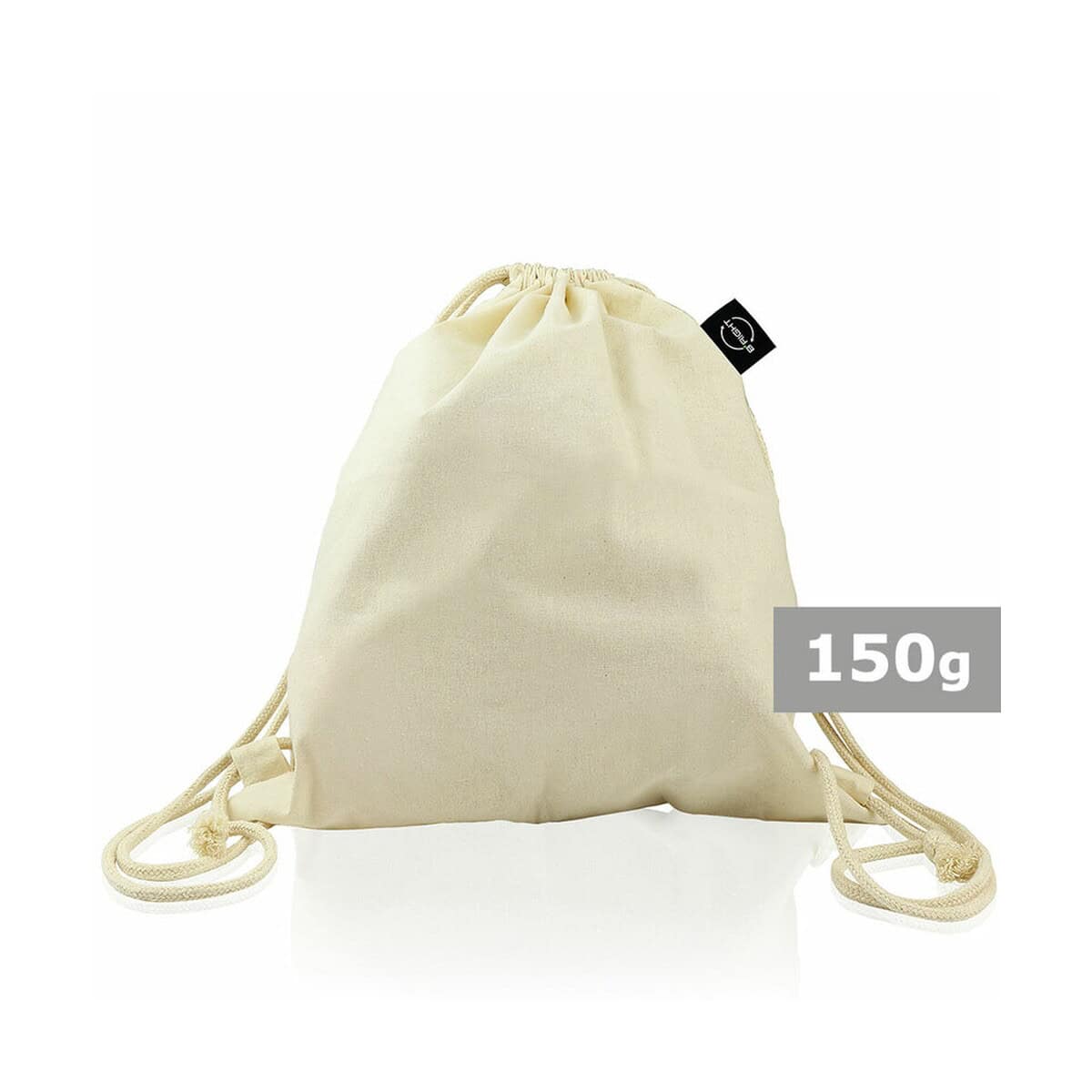 Torby bawełniane z logo – worek ze sznurkiem z bawełny organicznej b’right | meredith V0944-20_AAA00 Ekologiczna saszetka na prezent, bawełniany worek, naturalny materiał, idealny do personalizacji.