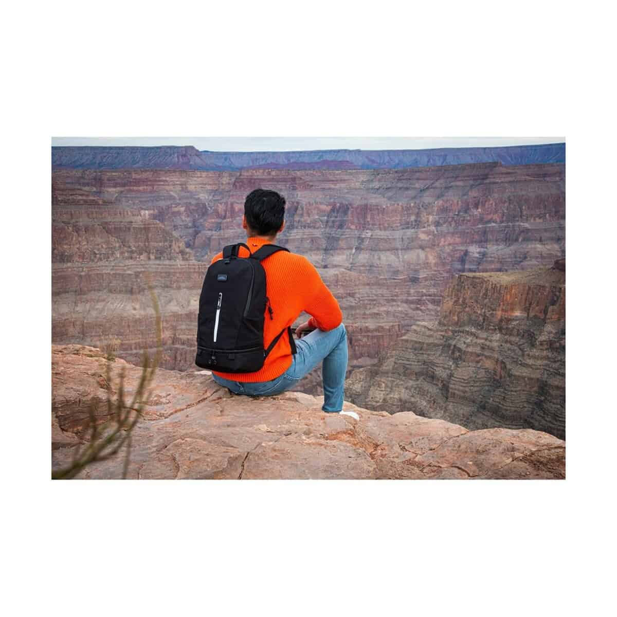 Torby na laptopa z logo – plecak na laptopa 15,6″ brandcharger nomad VA531-03_ATM01 Czarny plecak na wycieczkę, góry, podróże, gadżety reklamowe.