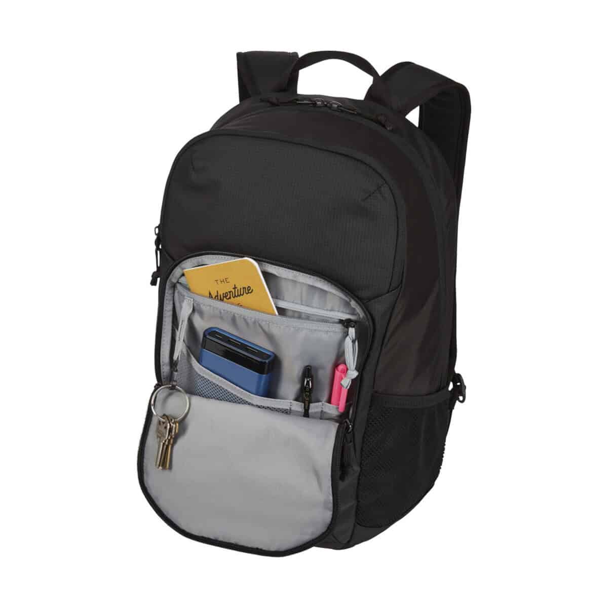 Torby na laptopa z logo – thule achiever plecak na laptopa o przekątnej 16 cali 12075890_e3 Praktyczny czarny plecak z wieloma kieszeniami i organizerem szkolnym.