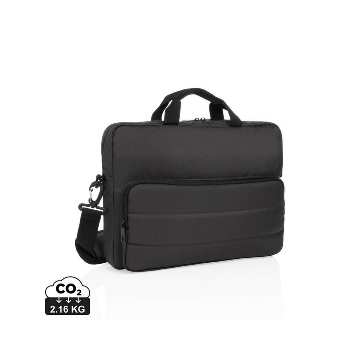 Torby na laptopa z logo – torba na laptopa 15,6″ impact aware™ rpet P730.041_S_0 1. Torba na laptopa, czarna, wodoodporna, idealna do codziennego użytku i podróży.