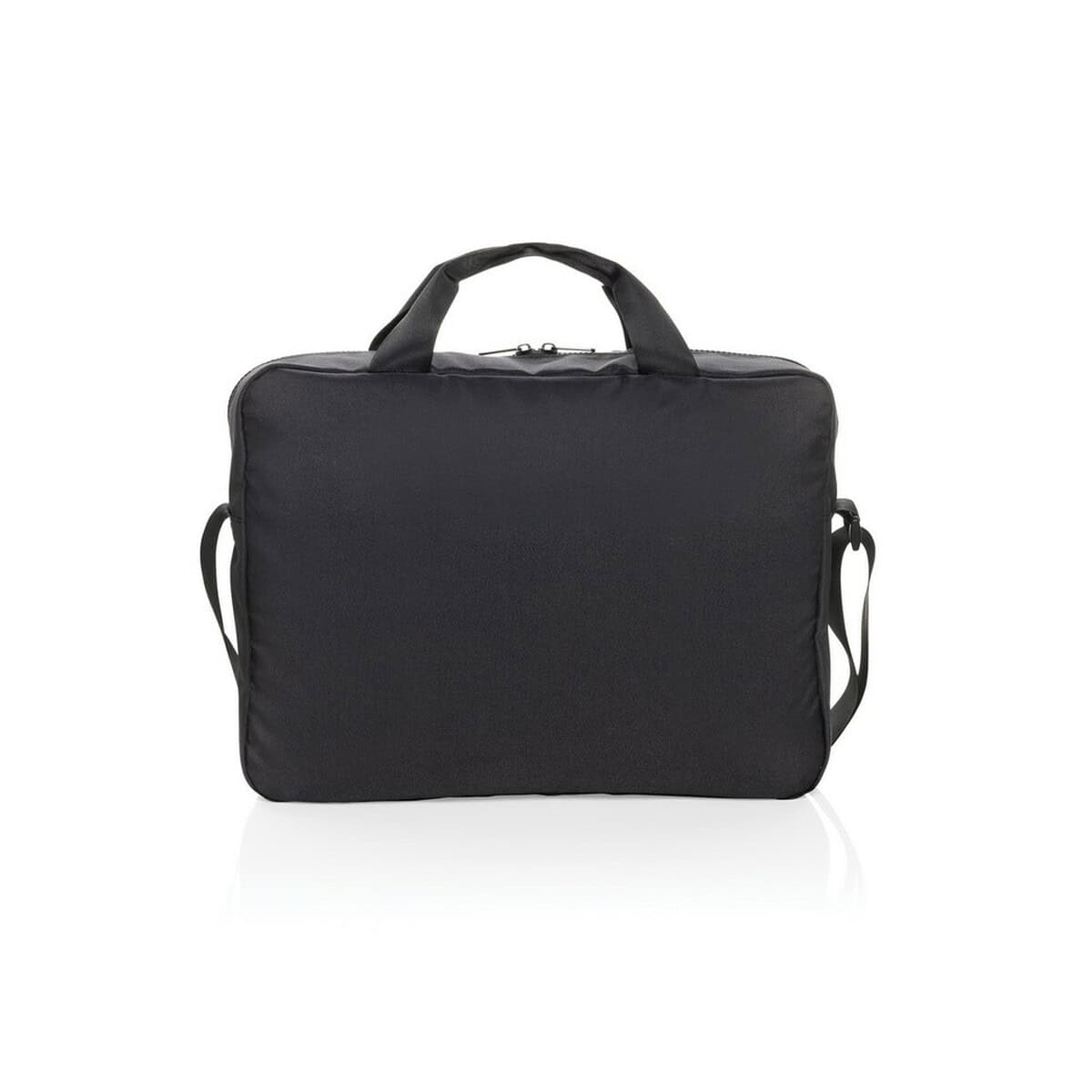 Torby na laptopa z logo – torba na laptopa 15,6″ swiss peak aware™ rpet P732.2301__B_3 1. Torba na laptopa, czarna, wytrzymała i elegancka, idealna na co dzień i podróże.