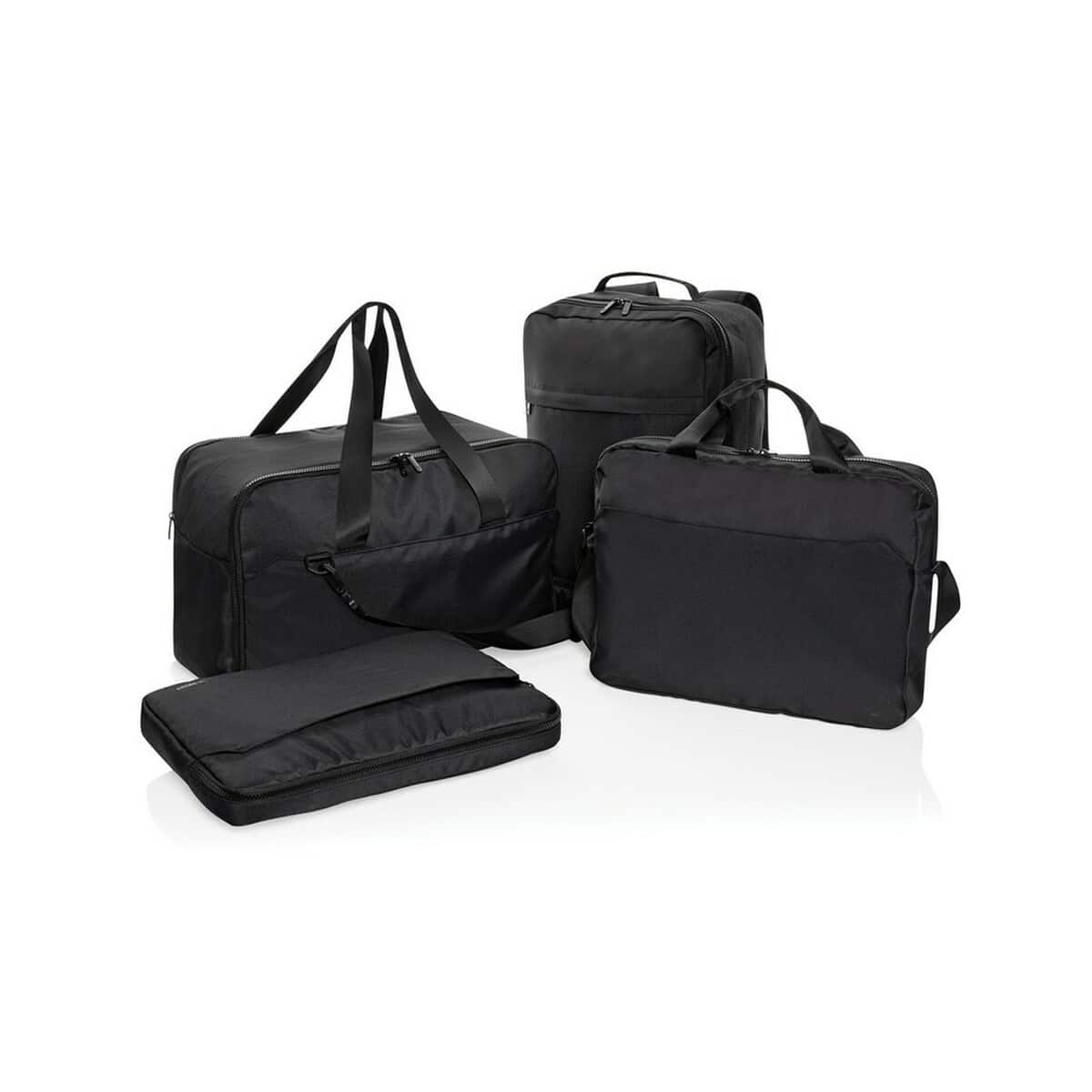 Torby na laptopa z logo – torba na laptopa 15,6″ swiss peak aware™ rpet P732.2301__G_300 Stylowe torby na ramię i podróżne czarne akcesoria gadżety na prezent.