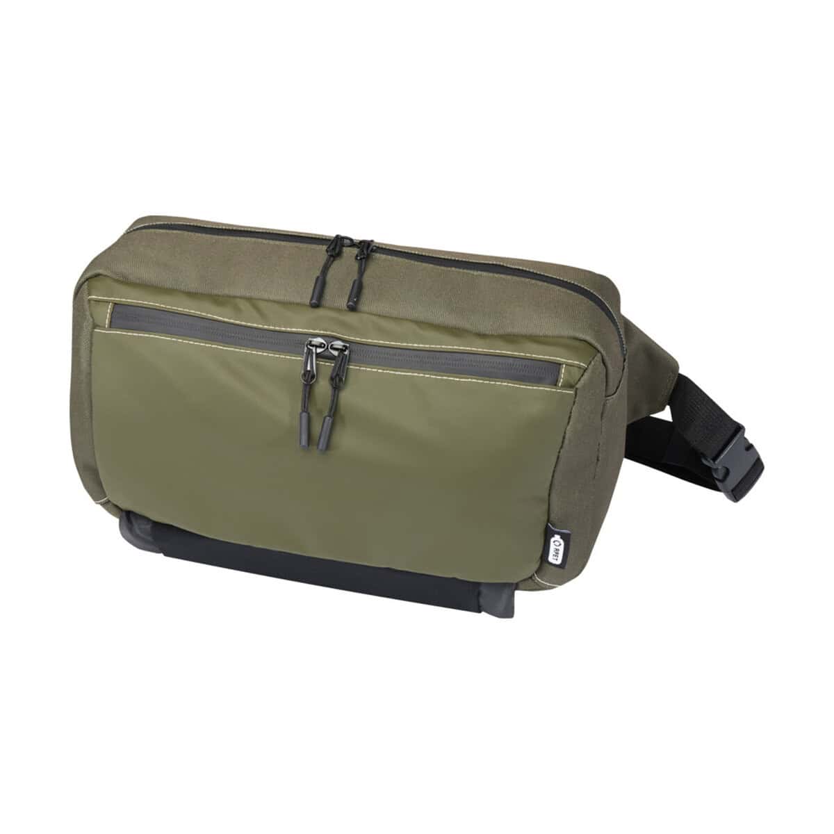 Torba na ramię z wieloma kieszeniami, idealna do codziennego użytku, w kolorze oliwkowym.