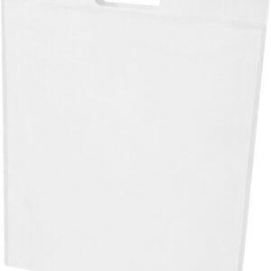 Biała torba reklamowa z rączkami z tektury, produkt promocyjny, gadżety reklamowe.