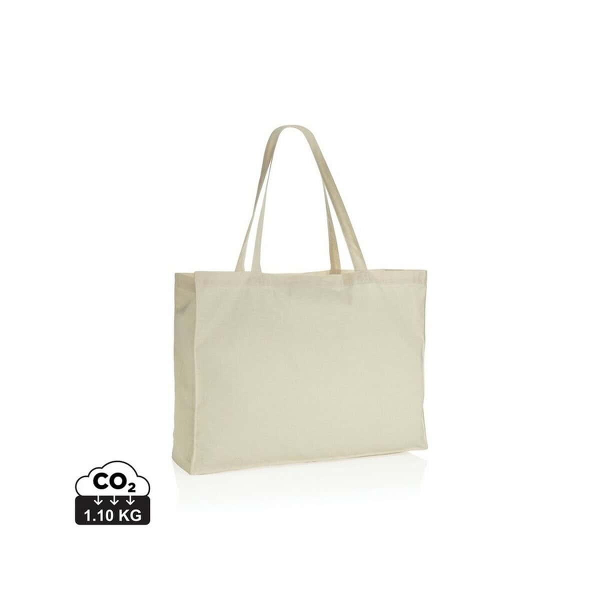 Torby na zakupy z logo – torba na zakupy impact aware™ P762.653_S_0 Bawełniana torba reklamowa z długimi uchwytami ekologiczny gadżet promocyjny.