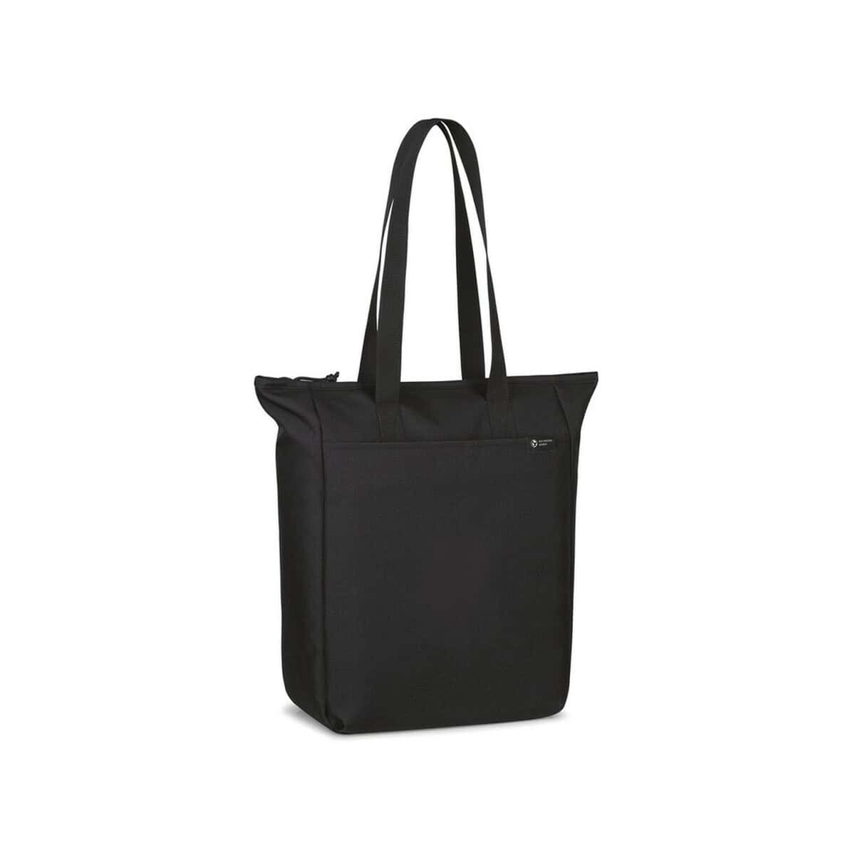 Torby na zakupy z logo – torba na zakupy renew aware™ rpet VR001-03_100804-001__B_1 Torba reklamowa, czarna, na zakupy lub do pracy, modna i praktyczna, idealna na gadżety promocyjne i upominki.