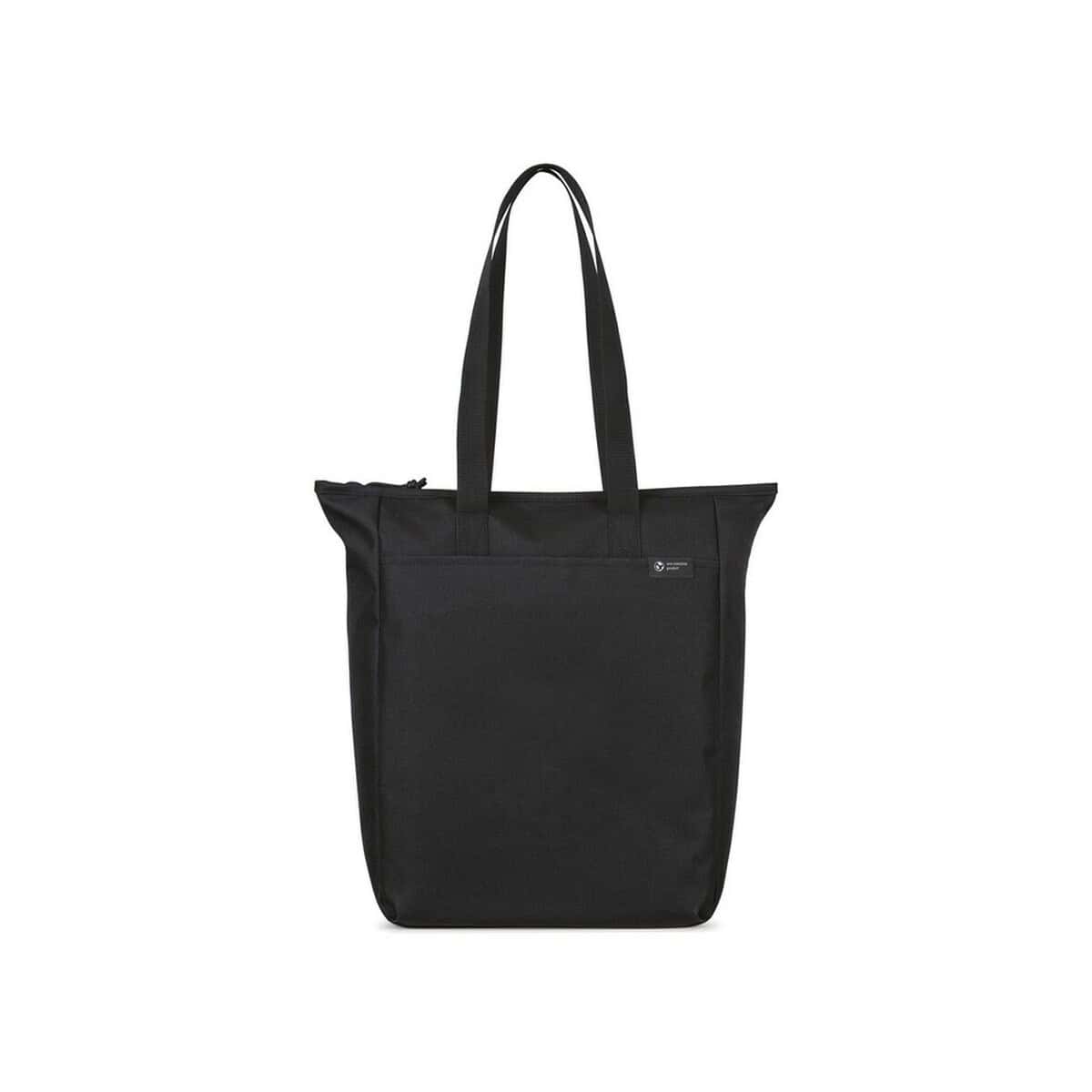 Torby na zakupy z logo – torba na zakupy renew aware™ rpet VR001-03_100804-001__B_2 Torba reklamowa z logo, czarna, na ramię, gadżety firmowe, personalizowane upominki.